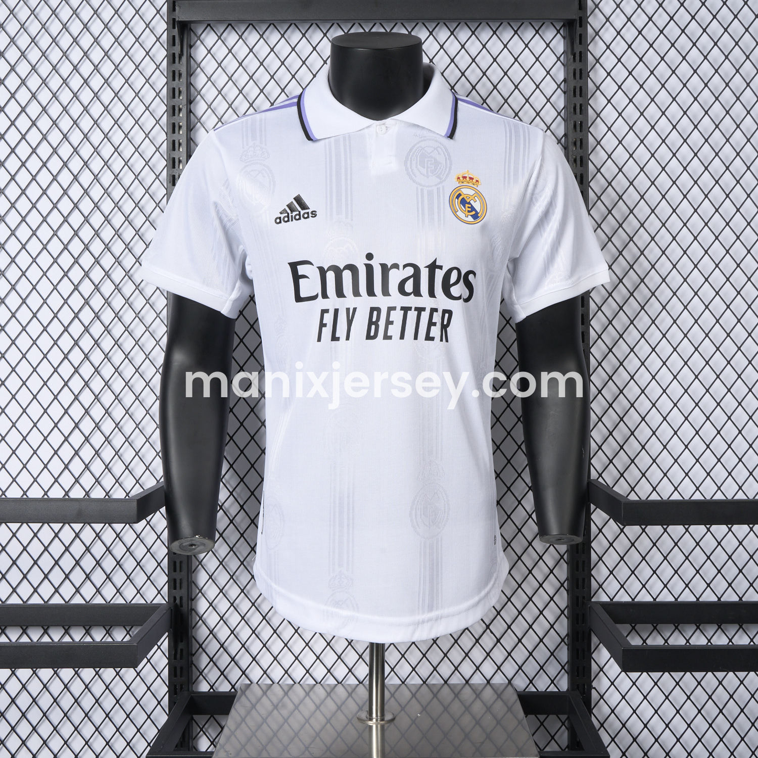 ManixJersey.com | Retro Real Madrid 2022-23 Home Jersey - Player Version -Customize Name, Number and Patch | Worldwide Shipping