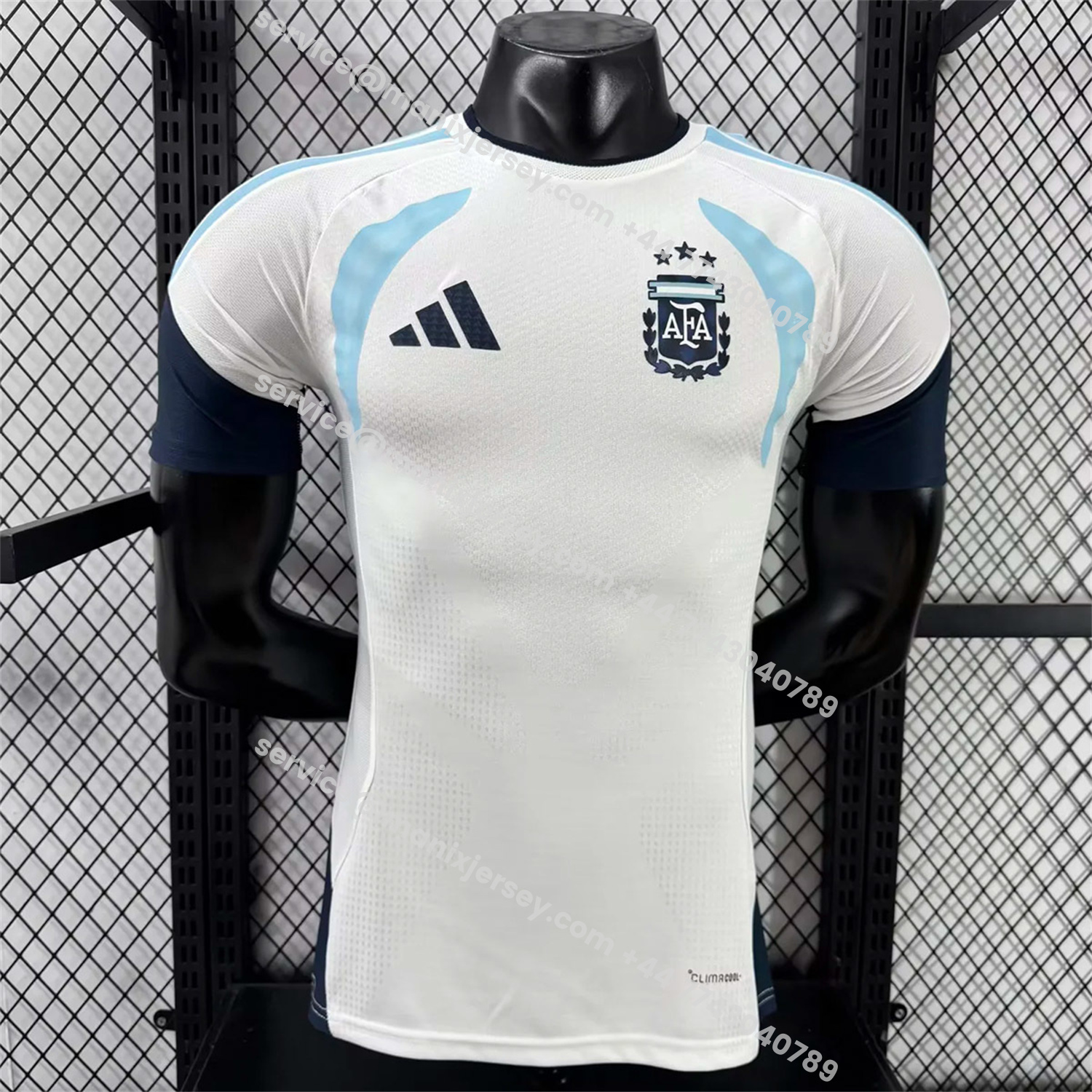 ManixJersey.com | Argentina 2026 White Pre-Match Training Jersey - Player Version -Customize Name, Number and Patch | Worldwide Shipping