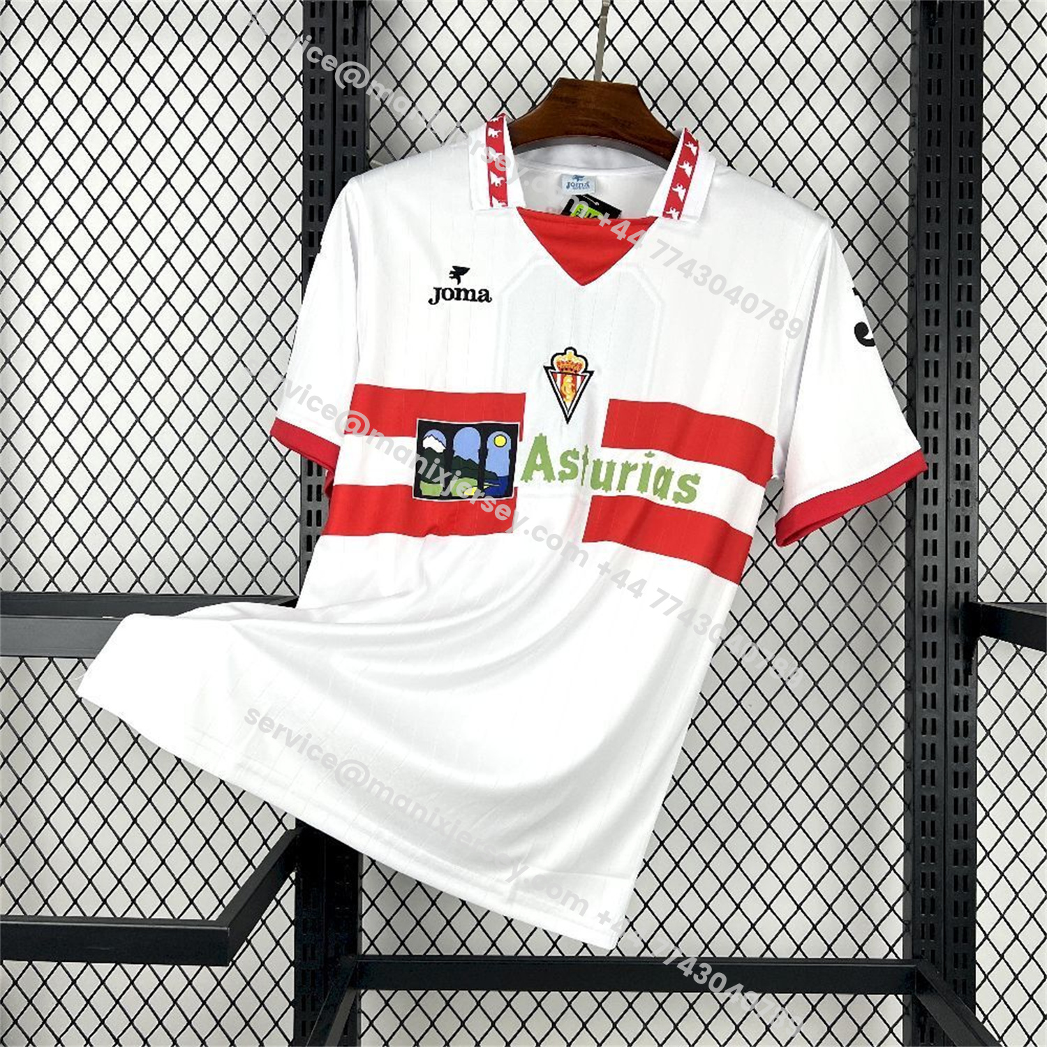 ManixJersey.com | Retro Sporting de Gijon 1996-97 Away Jersey -Customize Name, Number and Patch | Worldwide Shipping