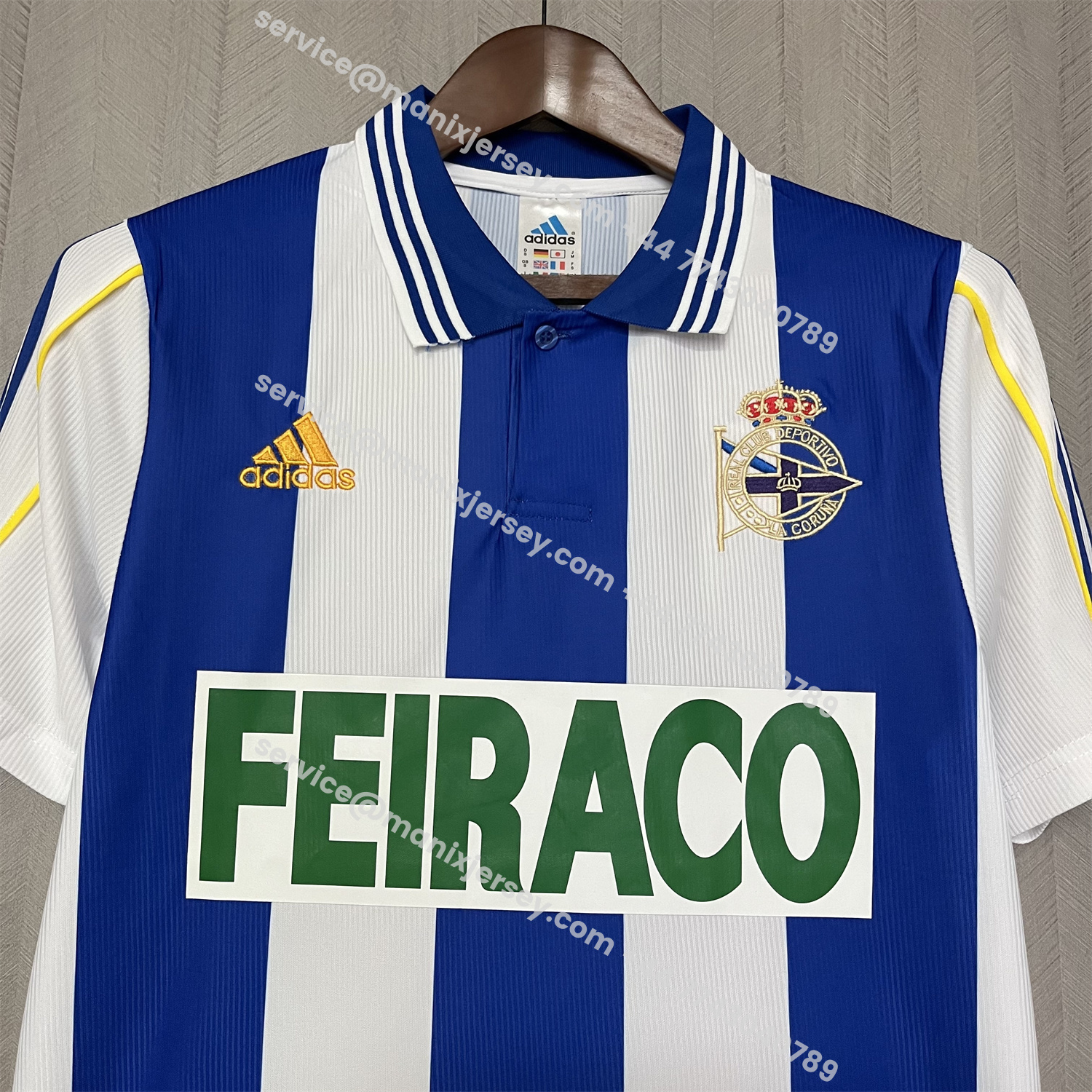 ManixJersey.com | Retro Deportivo de La Coruña 1999-00 Home Jersey -Customize Name, Number and Patch | Worldwide Shipping