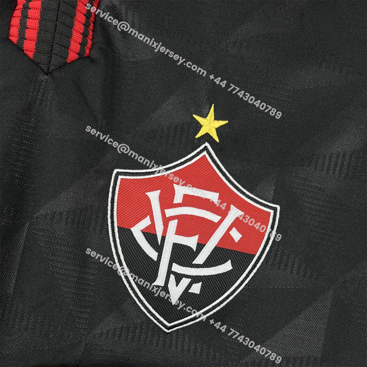 ManixJersey.com | Esporte Clube Vitória 25-26 Third Unsponsored Black Polo Jersey - Fans Version -Customize Name, Number and Patch | Worldwide Shipping