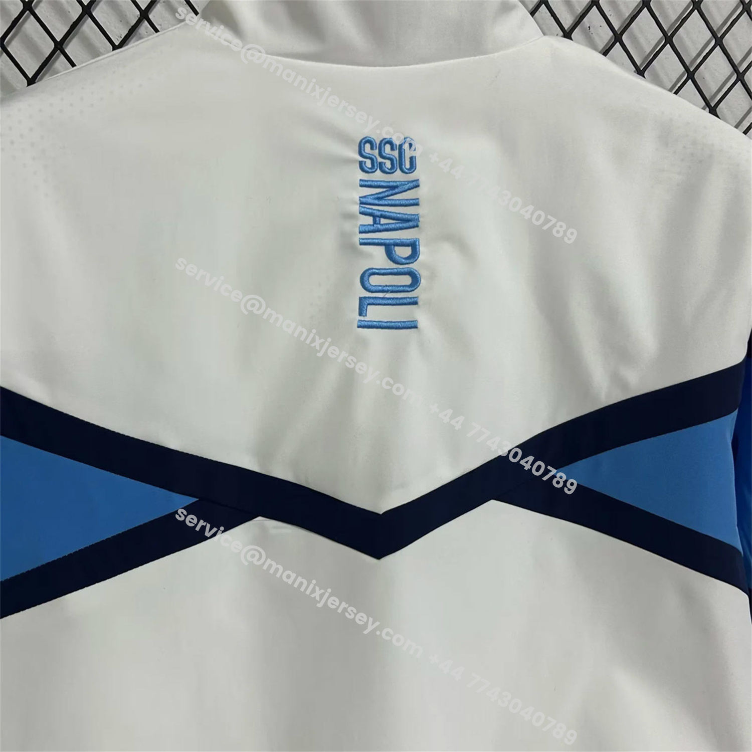 ManixJersey.com | Napoli 25-26 Windbreaker Jacket - White And Blue -Customize Name, Number and Patch | Worldwide Shipping