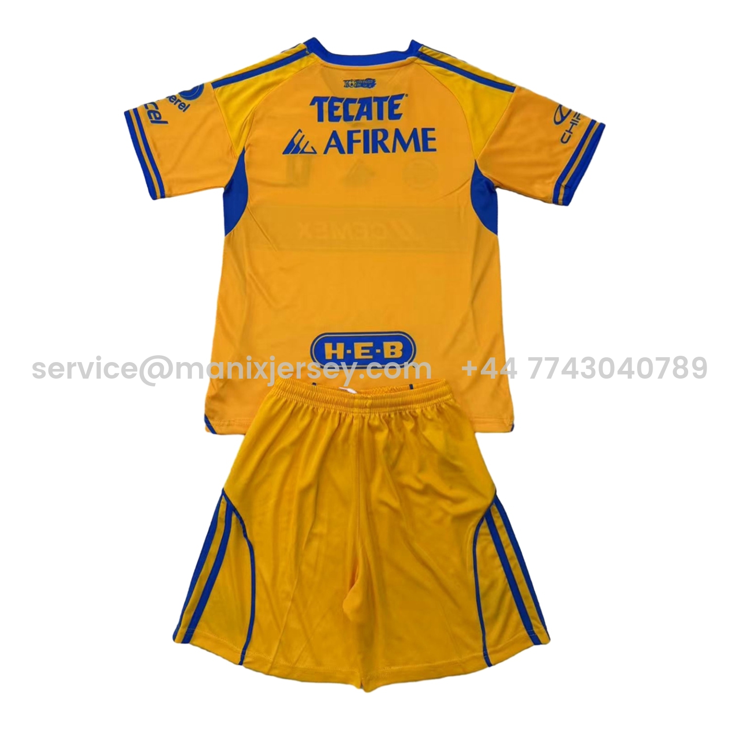 ManixJersey.com | Tigres UANL 25-26 Home Men's Adult Jersey Set - Fans Version -Customize Name, Number and Patch | Worldwide Shipping