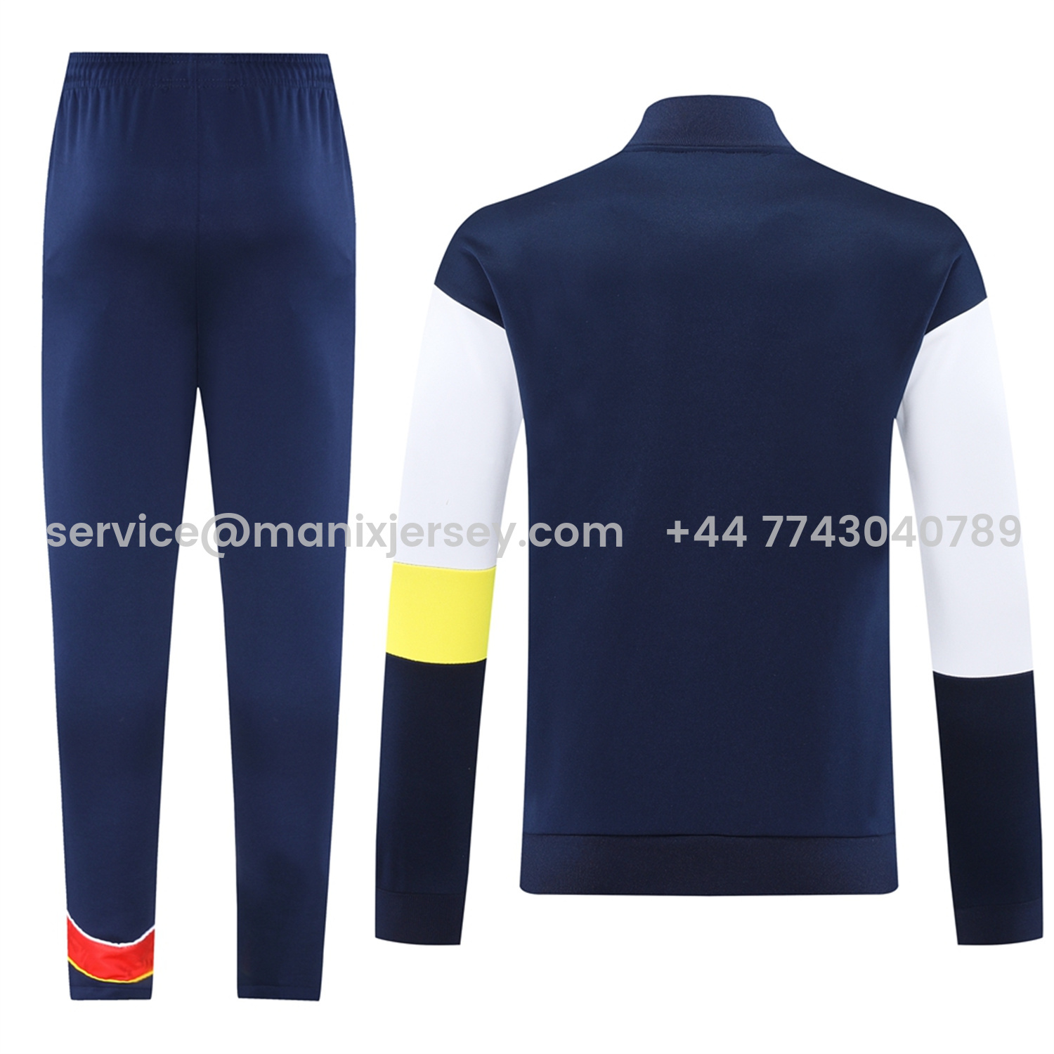 ManixJersey.com | Arsenal 25-26 Jacket Training Tracksuit - Red Blue Throwback Jackets & Blue Pants -Customize Name, Number and Patch | Worldwide Shipping
