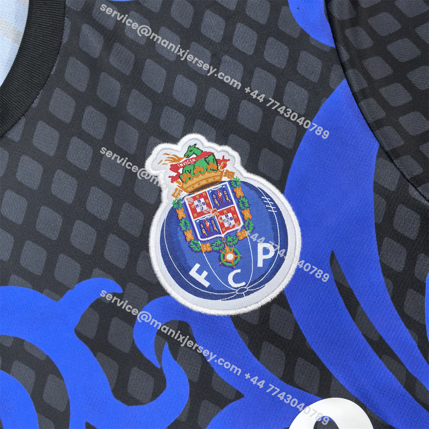 ManixJersey.com | Porto 25-26 Grey Dragon Blue And Black Jersey - Fans Version -Customize Name, Number and Patch | Worldwide Shipping