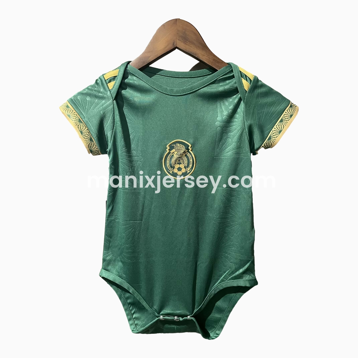ManixJersey.com | Mexico 2025 Gold Cup Green Baby Crawling Suit -Customize Name, Number and Patch | Worldwide Shipping