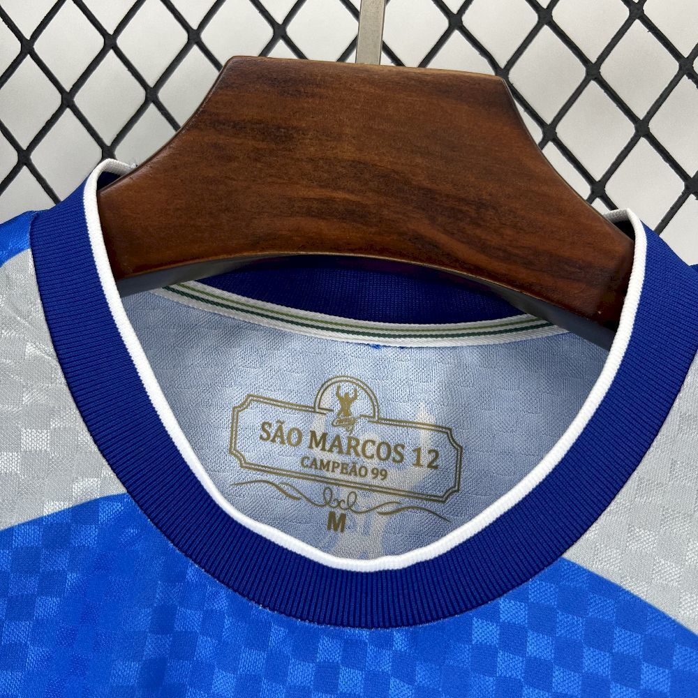 ManixJersey.com | Retro Palmeiras 1999-00 Marcos 12 Goalkeeper Blue Jersey -Customize Name, Number and Patch | Worldwide Shipping