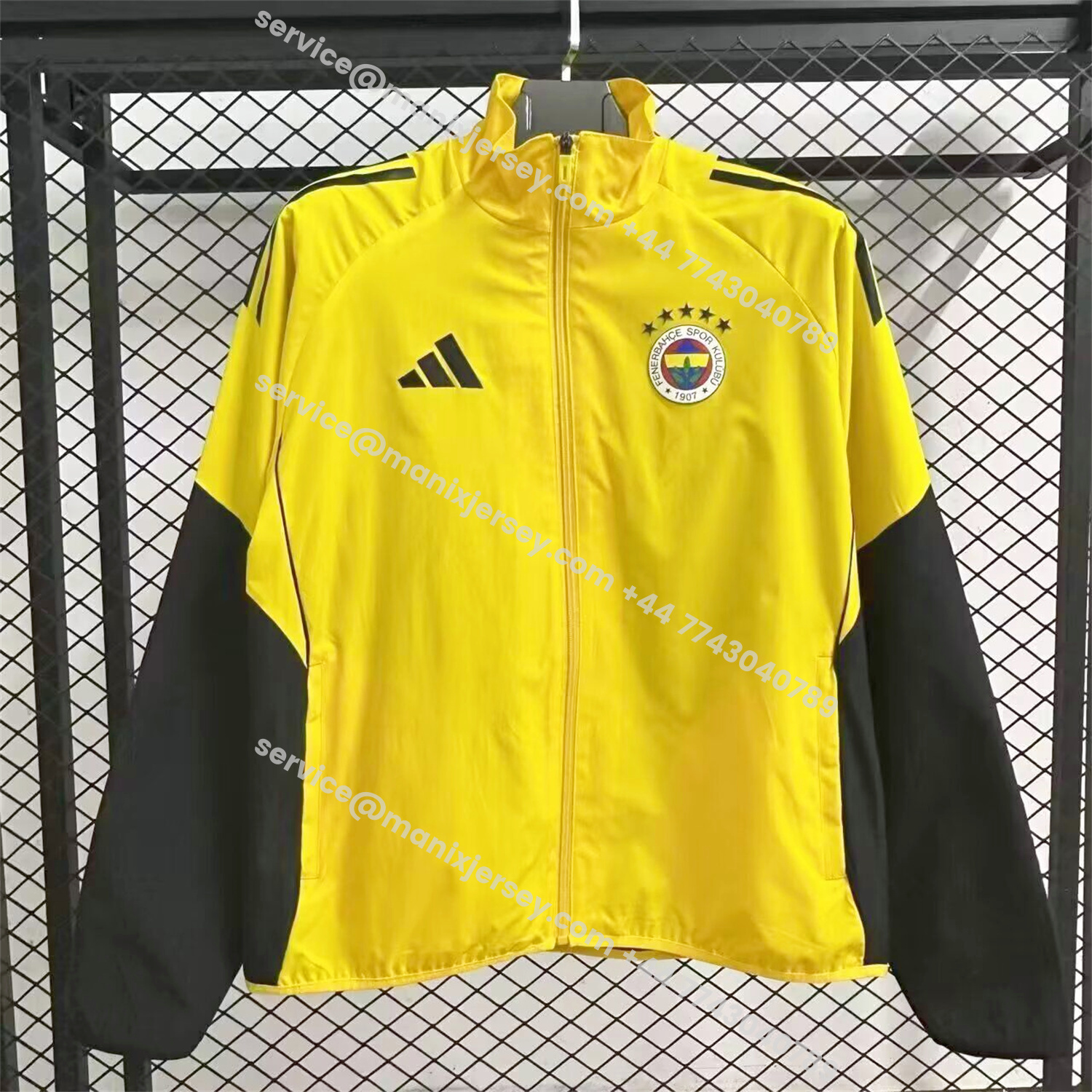 ManixJersey.com | Fenerbahce 25-26 Windbreaker Jacket - Yellow -Customize Name, Number and Patch | Worldwide Shipping