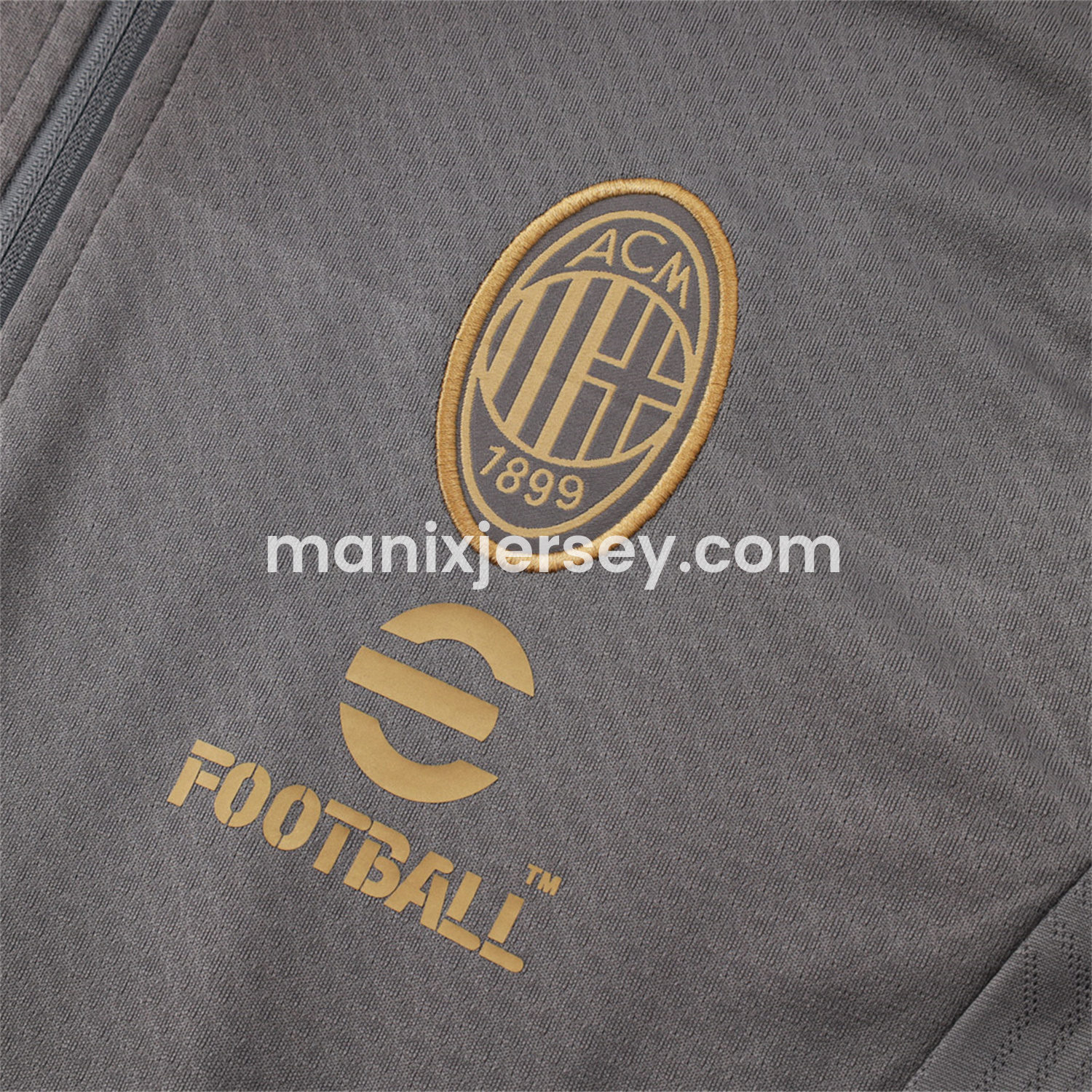 ManixJersey.com | AC Milan 25-26 Jacket Training Tracksuit - Grey top & Grey Pants -Customize Name, Number and Patch | Worldwide Shipping