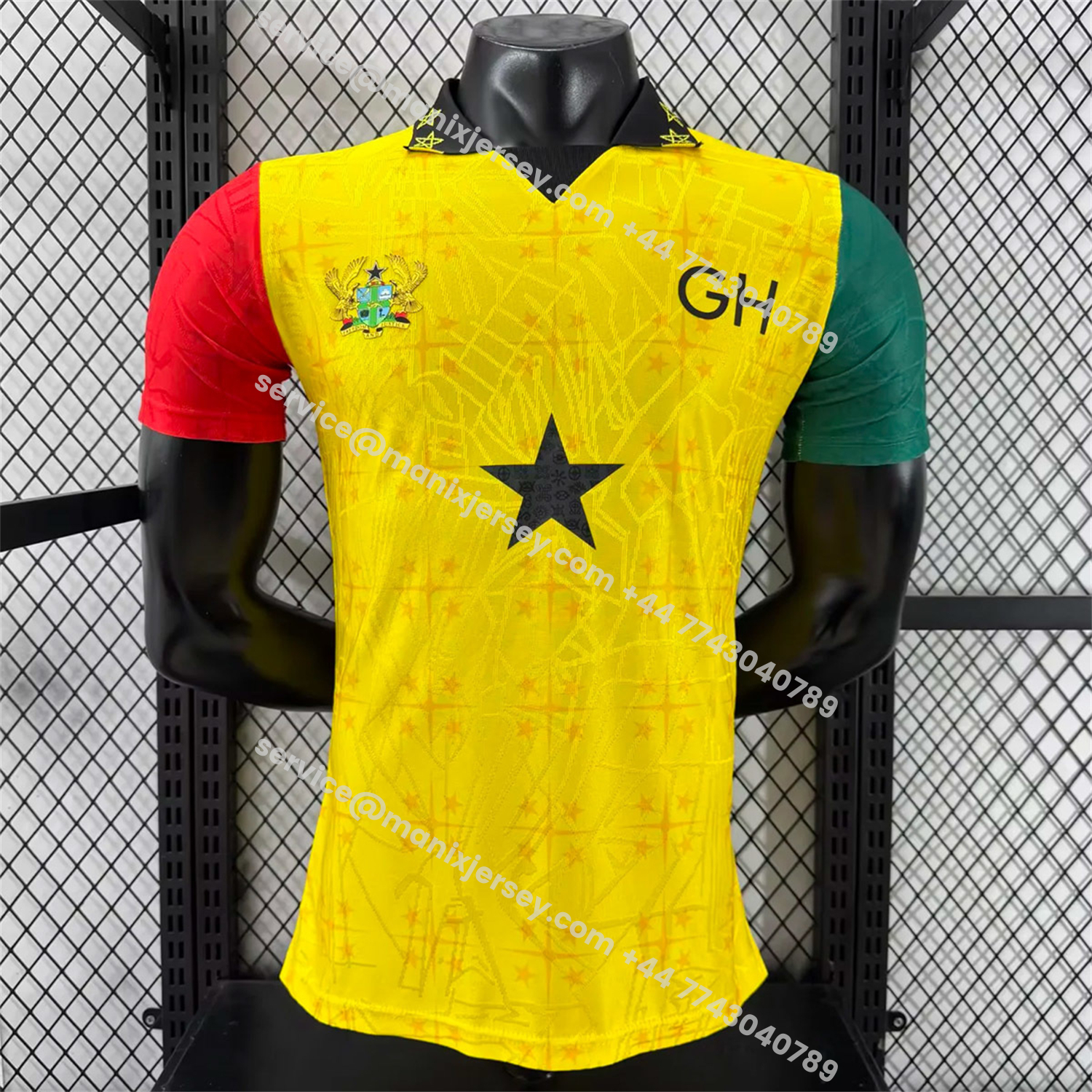 ManixJersey.com | Ghana 2026 Coat Of Arms Yellow Special Jersey - Player Version -Customize Name, Number and Patch | Worldwide Shipping