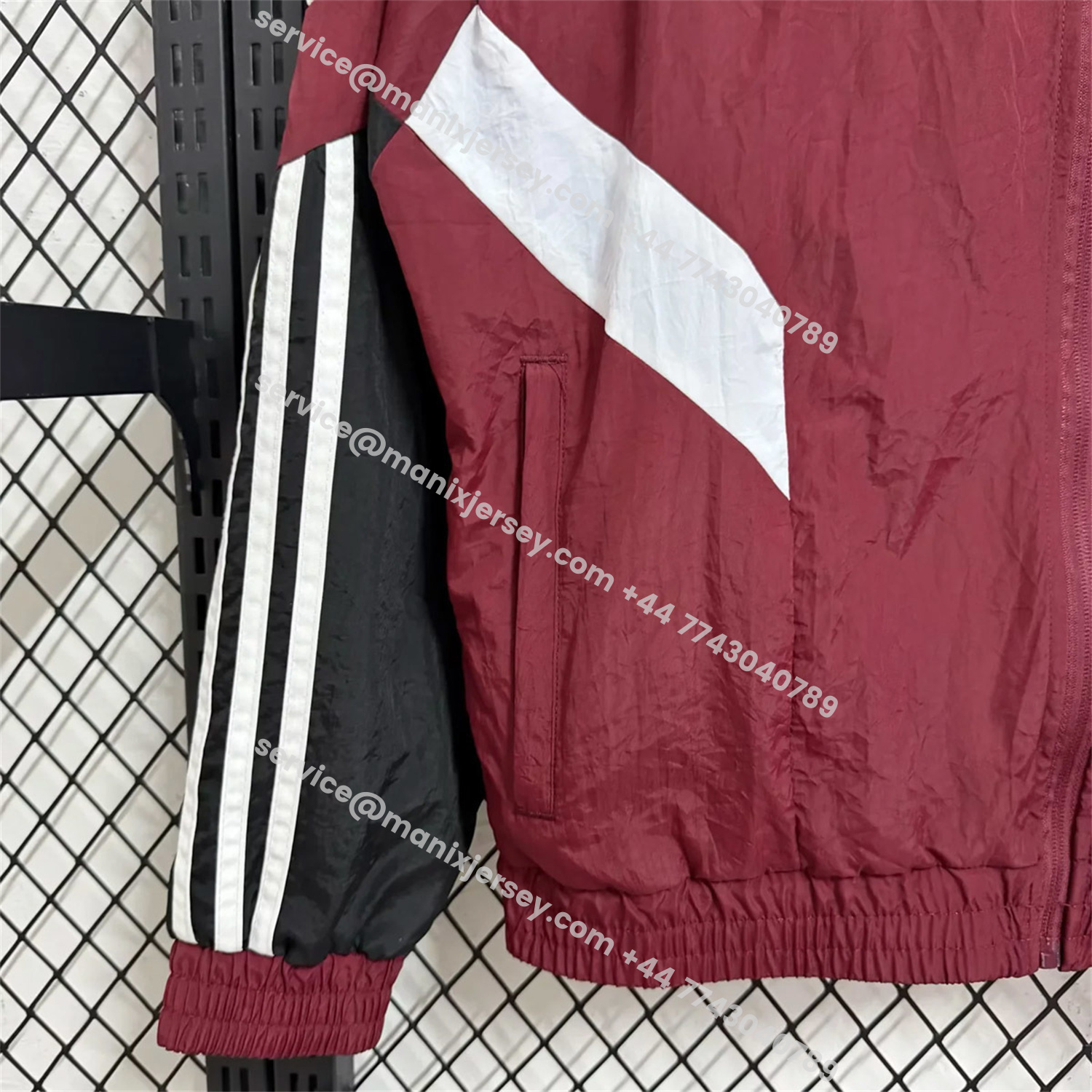 ManixJersey.com | Ajax 25-26 Training Windbreaker Jacket - Wine Red -Customize Name, Number and Patch | Worldwide Shipping