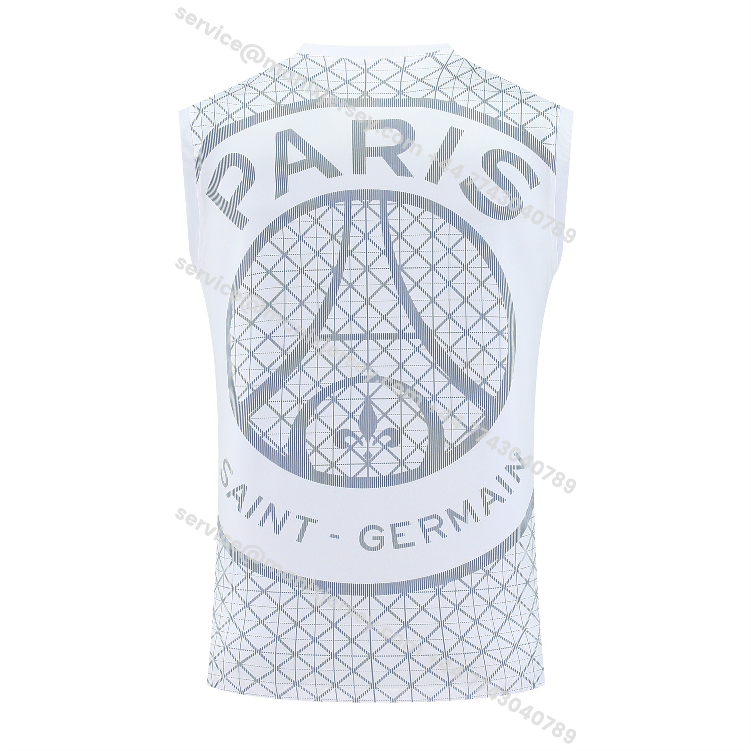 ManixJersey.com | Paris Saint-Germain PSG 25-26 Vest Training Set - White Vest & Deep Blue Shorts -Customize Name, Number and Patch | Worldwide Shipping