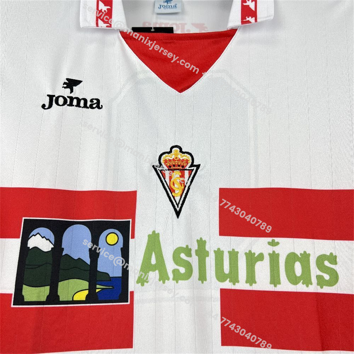 ManixJersey.com | Retro Sporting de Gijon 1996-97 Away Jersey -Customize Name, Number and Patch | Worldwide Shipping