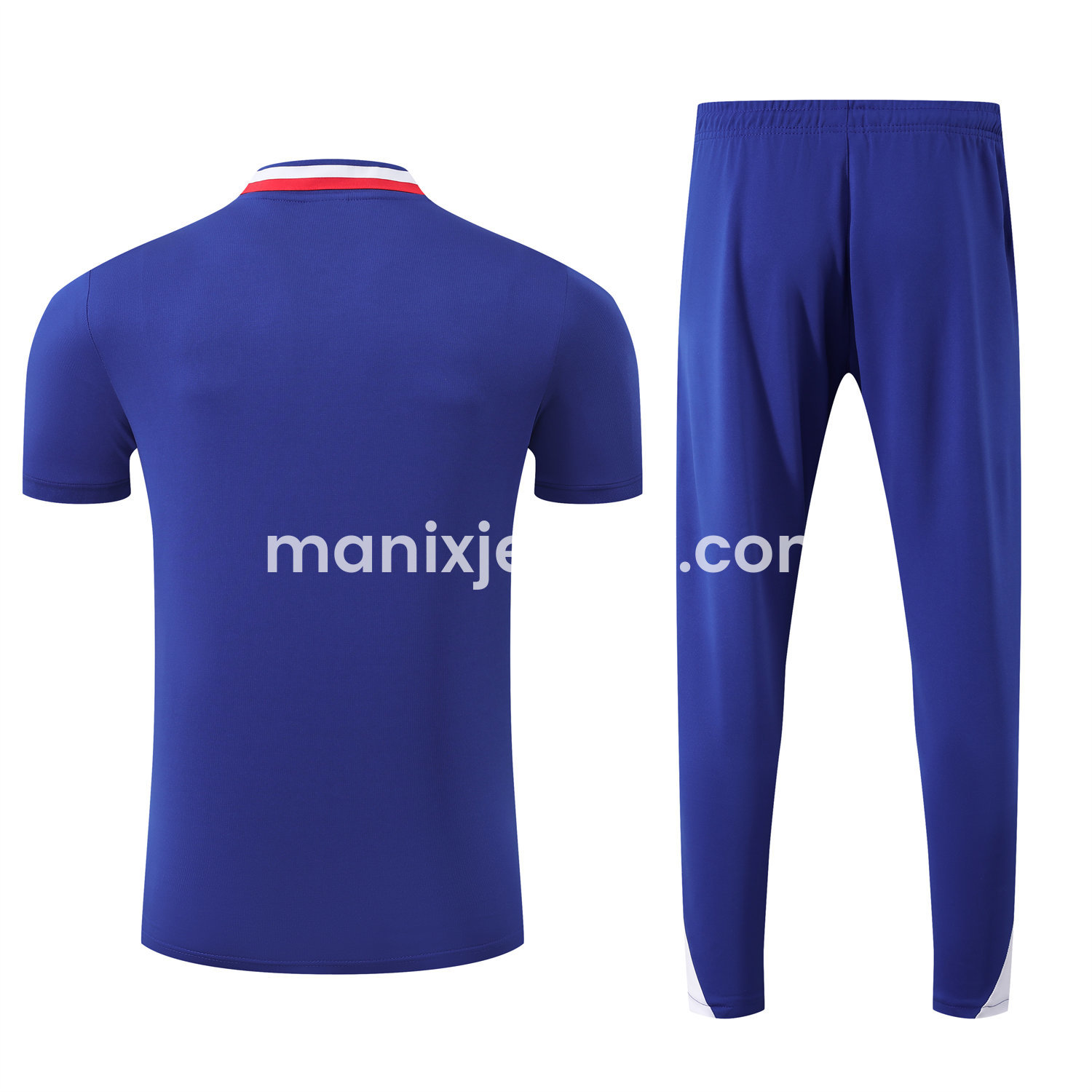 ManixJersey.com | France 25-26 POLO Short-Sleeve Training Set - Blue Top and Pants -Customize Name, Number and Patch | Worldwide Shipping
