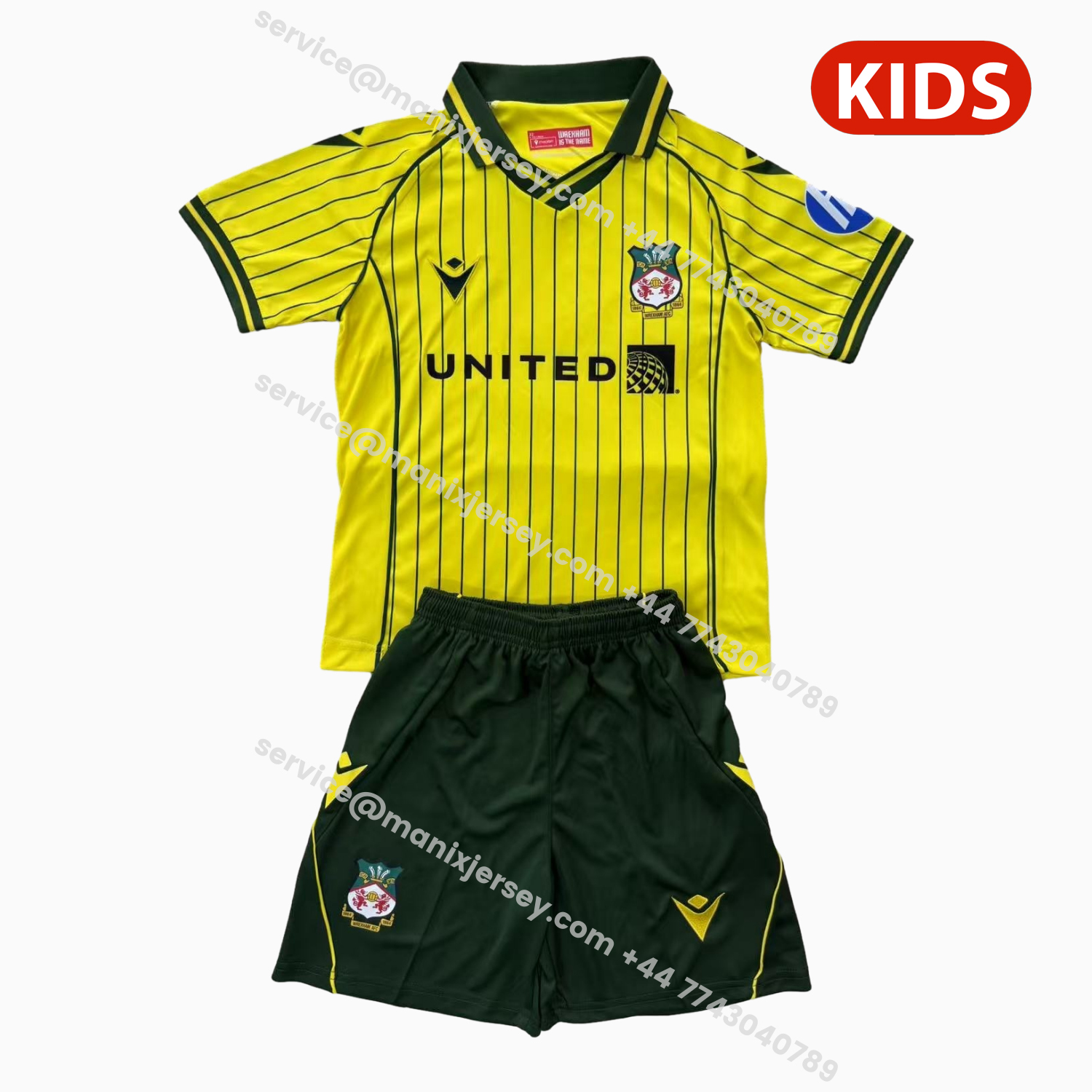 ManixJersey.com | Wrexham 25-26 Away Kids Kit -Customize Name, Number and Patch | Worldwide Shipping