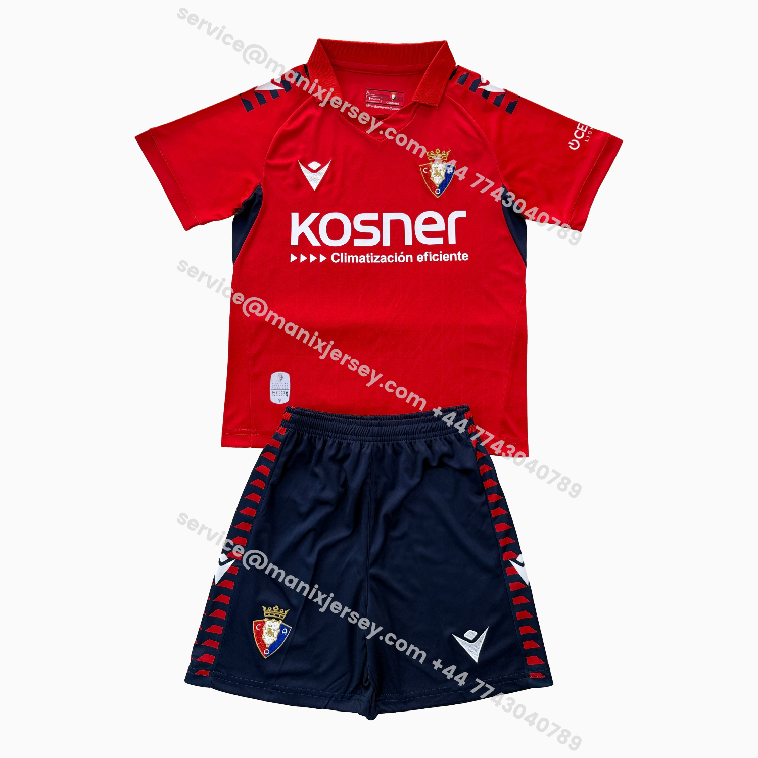 ManixJersey.com | Osasuna 25-26 Home Men's Adult Jersey Set - Fans Version -Customize Name, Number and Patch | Worldwide Shipping