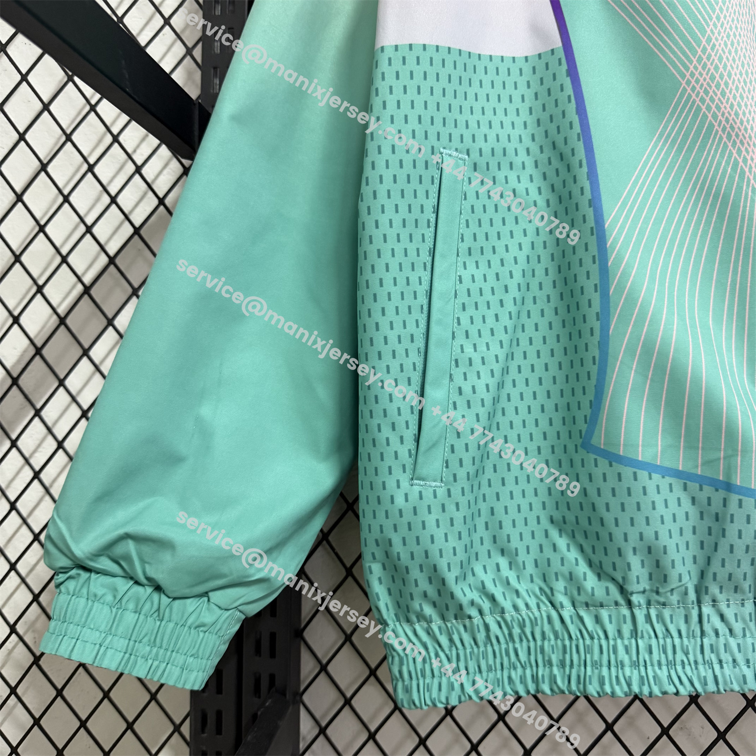 ManixJersey.com | Barcelona 25-26 Double Sided Reversible Windbreaker - Green & Pink -Customize Name, Number and Patch | Worldwide Shipping