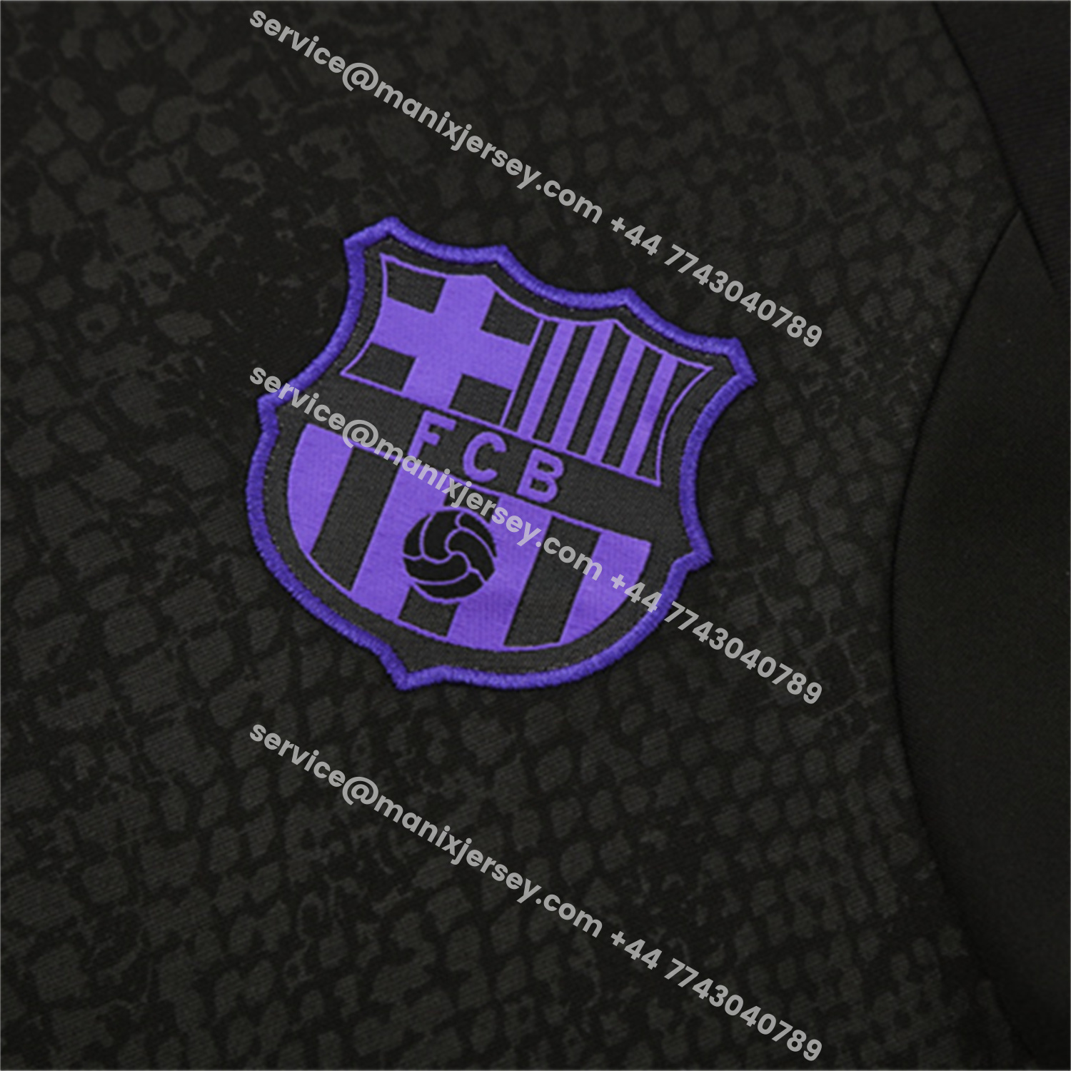 ManixJersey.com | Barcelona 25-26 X KB Kids Long Sleeve Training Set - Black Top & Black Pants -Customize Name, Number and Patch | Worldwide Shipping