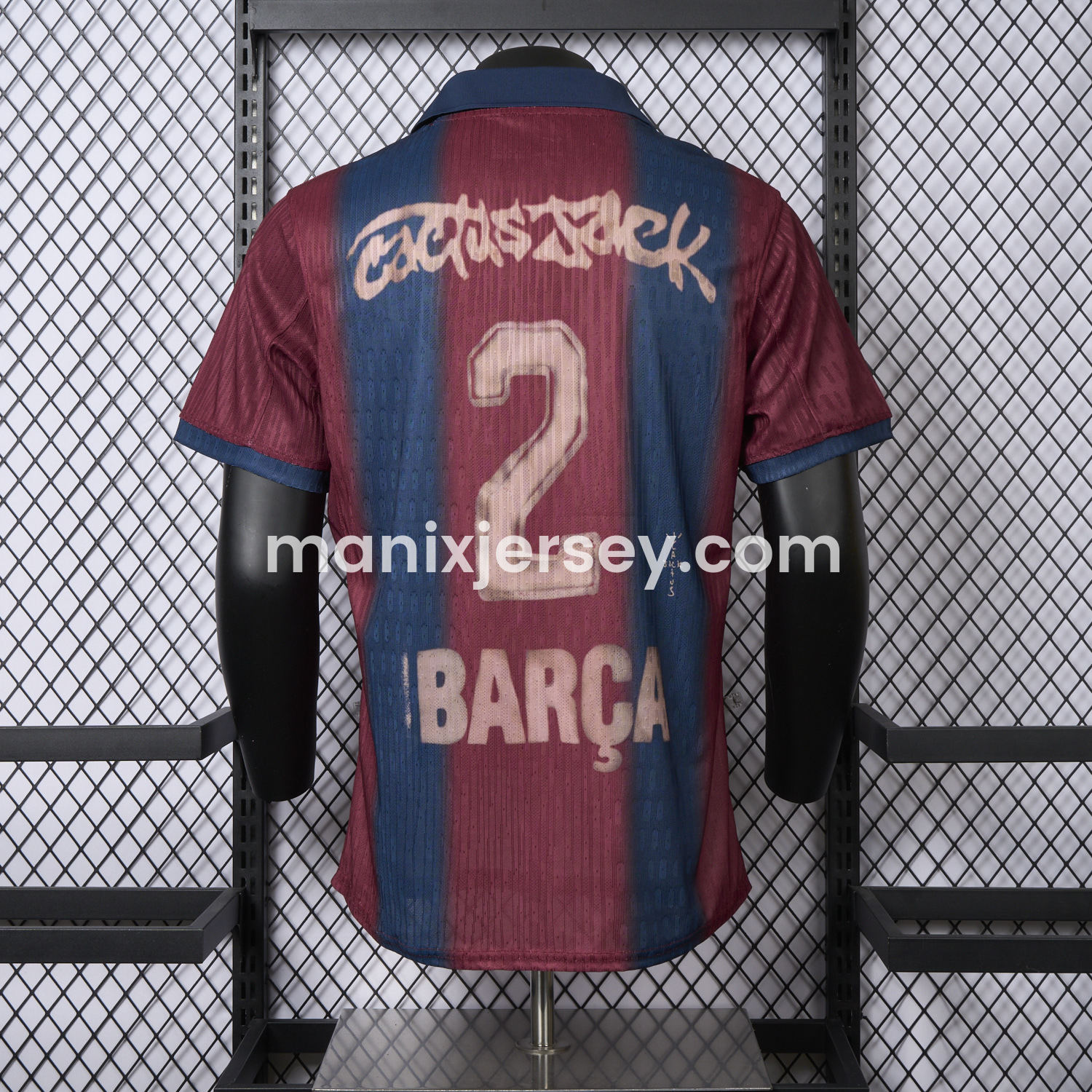 ManixJersey.com | Barcelona x Travis Scott 2000-01 Home Retro Style Skeleton Jersey - Player Version -Customize Name, Number and Patch | Worldwide Shipping