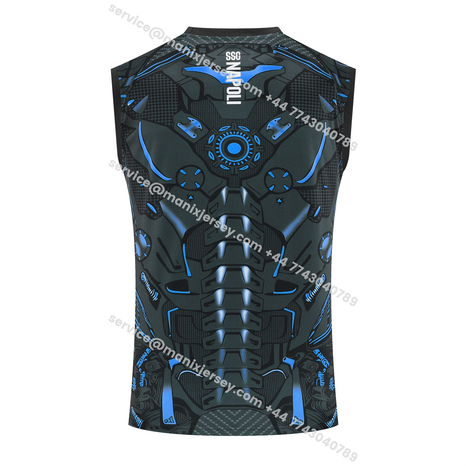 ManixJersey.com | Napoli 25-26 Vest Training Set - Black Mecha Vest & Black Shorts -Customize Name, Number and Patch | Worldwide Shipping