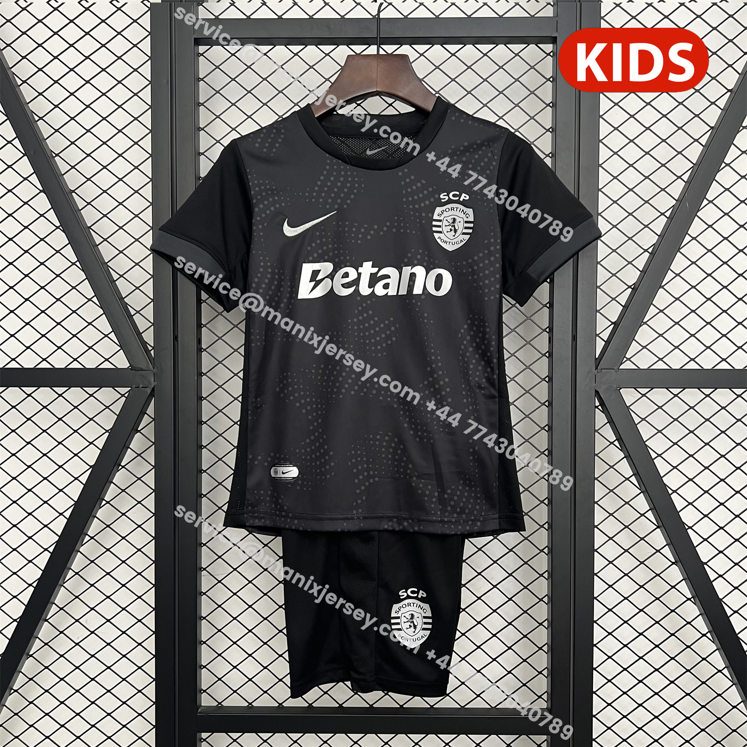 ManixJersey.com | Sporting CP 25-26 Black Special Kids Kit -Customize Name, Number and Patch | Worldwide Shipping