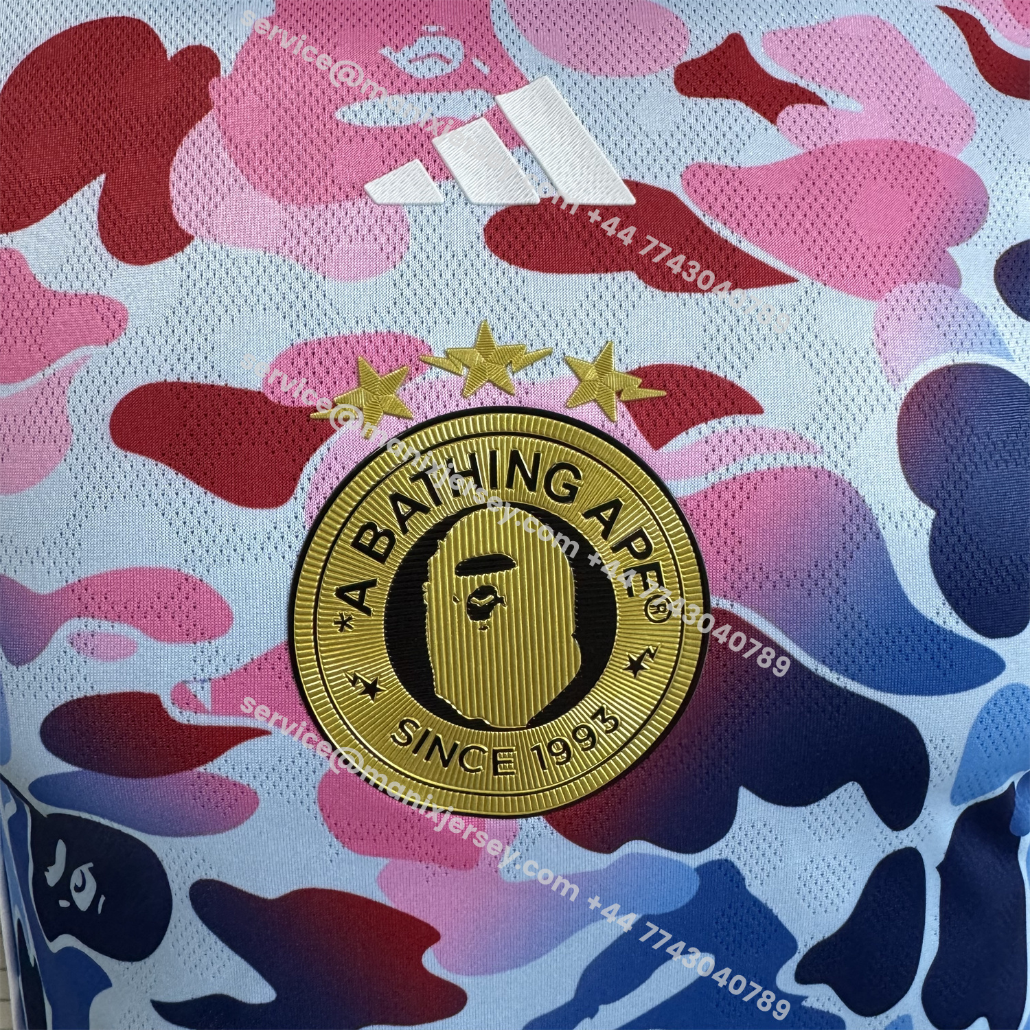 ManixJersey.com | Adidas x A Bathing Ape Pink And Blue Camouflage Special Jersey - Player Version -Customize Name, Number and Patch | Worldwide Shipping
