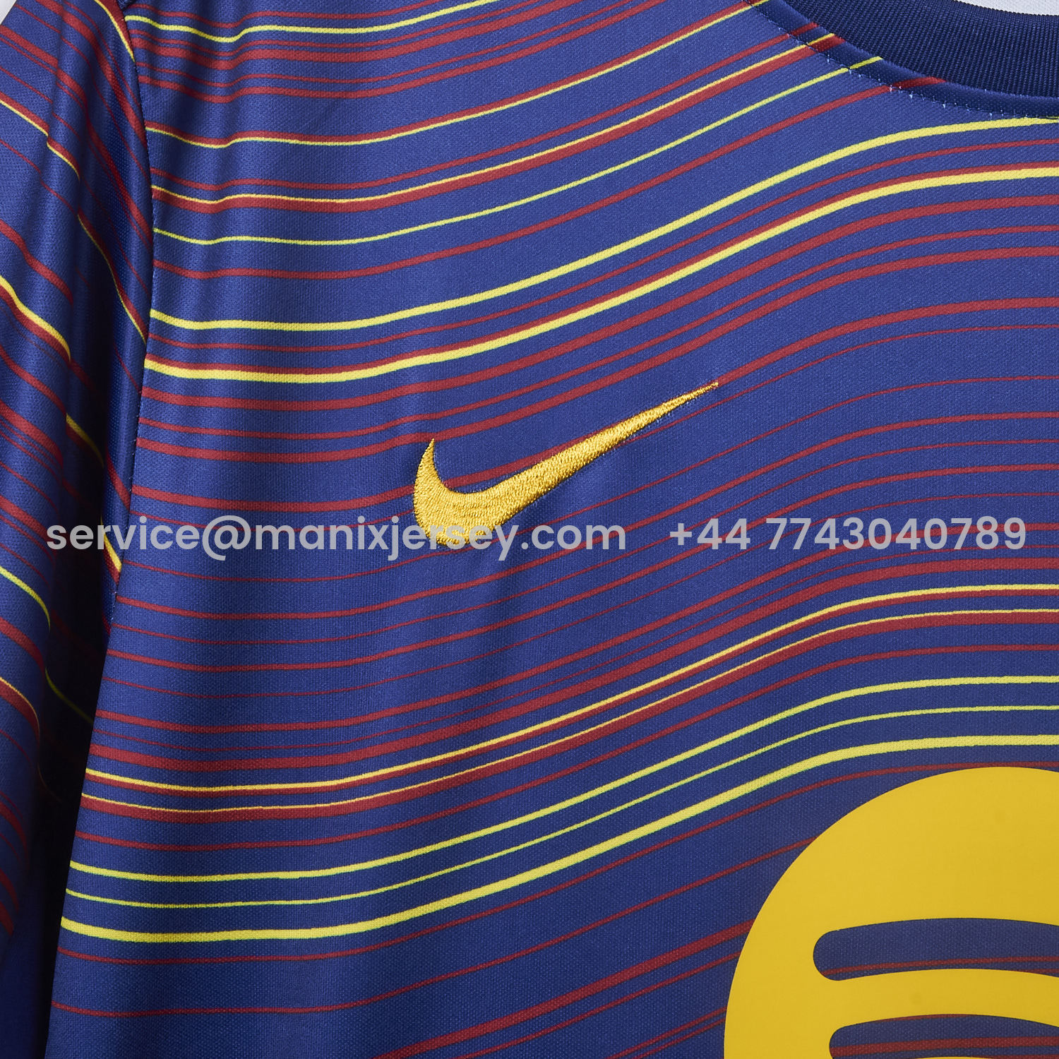 ManixJersey.com | Barcelona 25-26 Deep Blue Pre-Match Training Jersey with Colorful Lines - Fans Version -Customize Name, Number and Patch | Worldwide Shipping