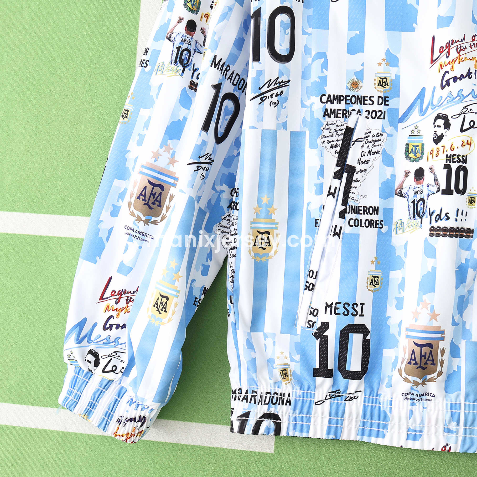 ManixJersey.com | Argentina 24-25 Blue Double Sided Reversible Windbreaker - 2024 Copa America Championship -Customize Name, Number and Patch | Worldwide Shipping