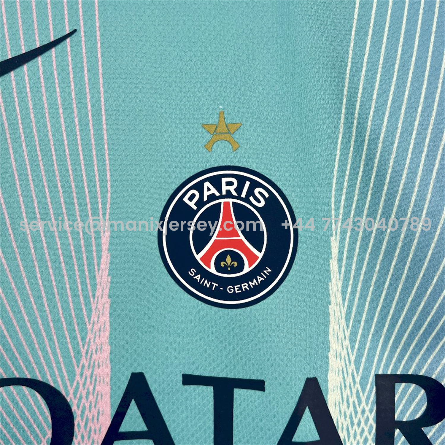 ManixJersey.com | Paris Saint-Germain PSG 25-26 T90 White Lines Light Blue Gradient Special Jersey - Fans Version -Customize Name, Number and Patch | Worldwide Shipping