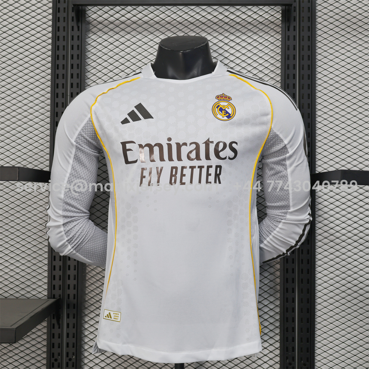 ManixJersey.com | Real Madrid 25-26 Home Long Sleeves Jersey - Player Version -Customize Name, Number and Patch | Worldwide Shipping