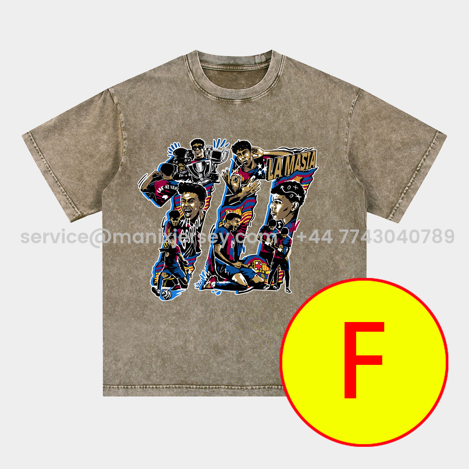 ManixJersey.com | LAMINE YAMAL - Barcelona No. 10 Legend Continues 2025 Oversized Washed T-Shirt -Customize Name, Number and Patch | Worldwide Shipping