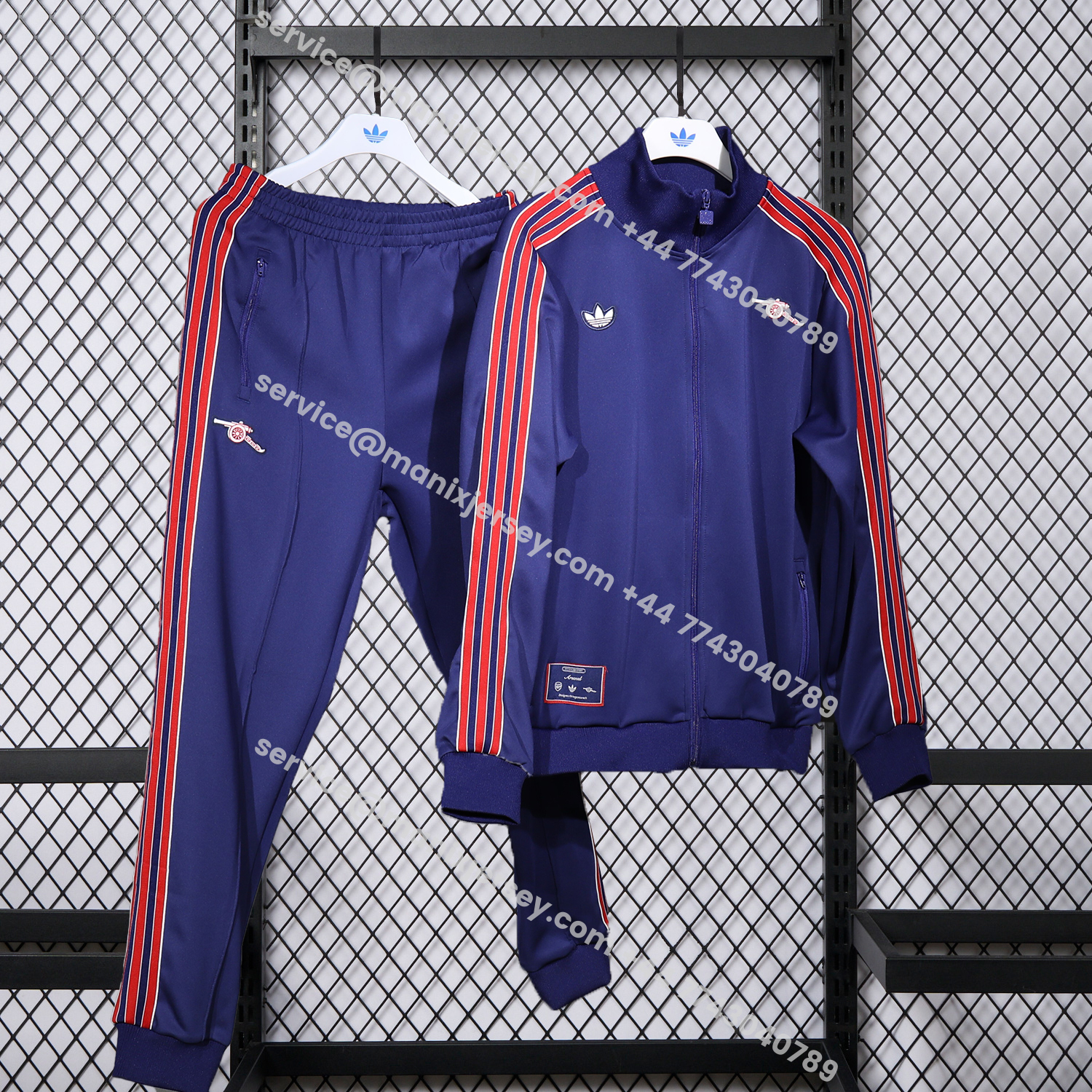 ManixJersey.com | Arsenal 25-26 Red Lines Training Set - Purple Top and Purple Pants -Customize Name, Number and Patch | Worldwide Shipping