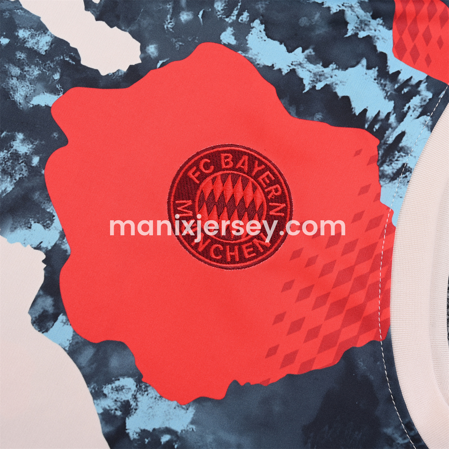 ManixJersey.com | Bayern Munich 24-25 Pre-Match Vest Training Set - CamouflageTop & Black Shorts -Customize Name, Number and Patch | Worldwide Shipping