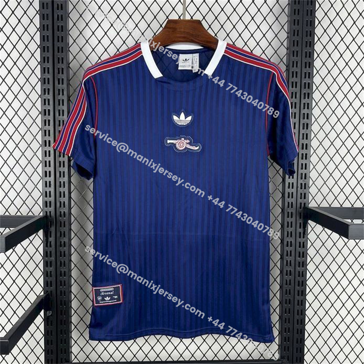 Arsenal 25-26 Blue With Red Stripes Special Jersey - Fans Version:football jersey mysite: unitedjerseyfootball 邓江浪:football