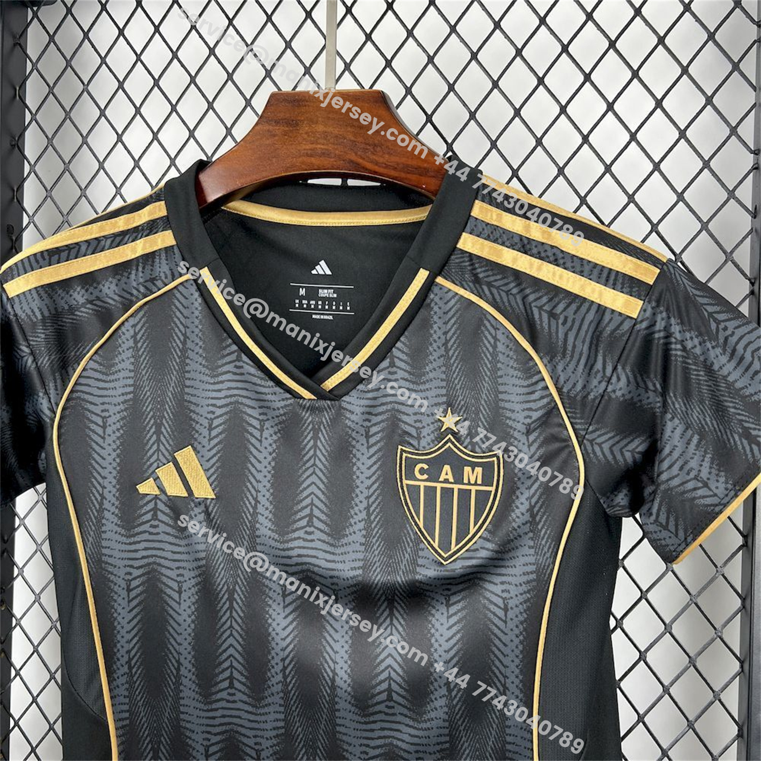ManixJersey.com | Women's Atletico Mineiro 25-26 Third Black And Gold Unsponsored Jersey -Customize Name, Number and Patch | Worldwide Shipping