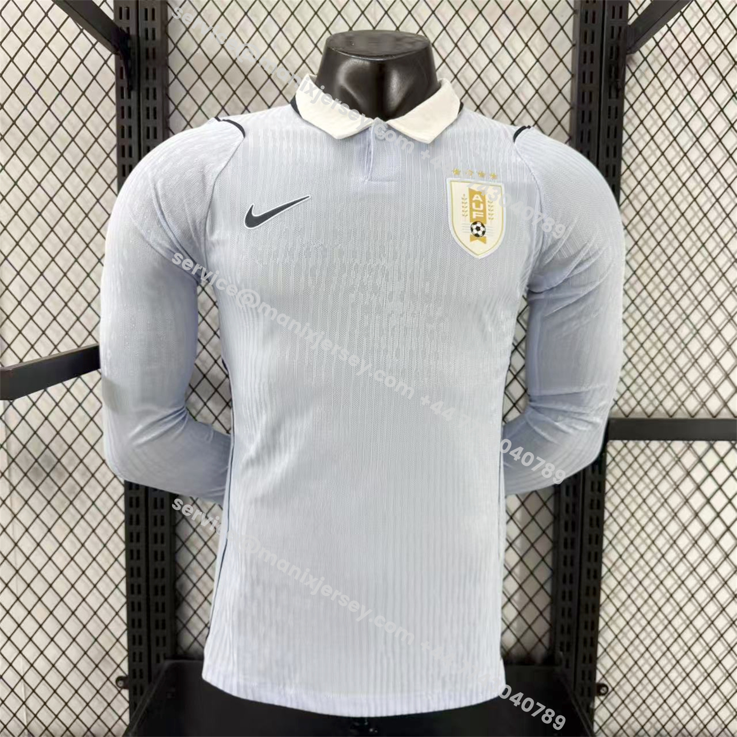 ManixJersey.com | Uruguay 2026 Home Long Sleeves Jersey - Player Version -Customize Name, Number and Patch | Worldwide Shipping