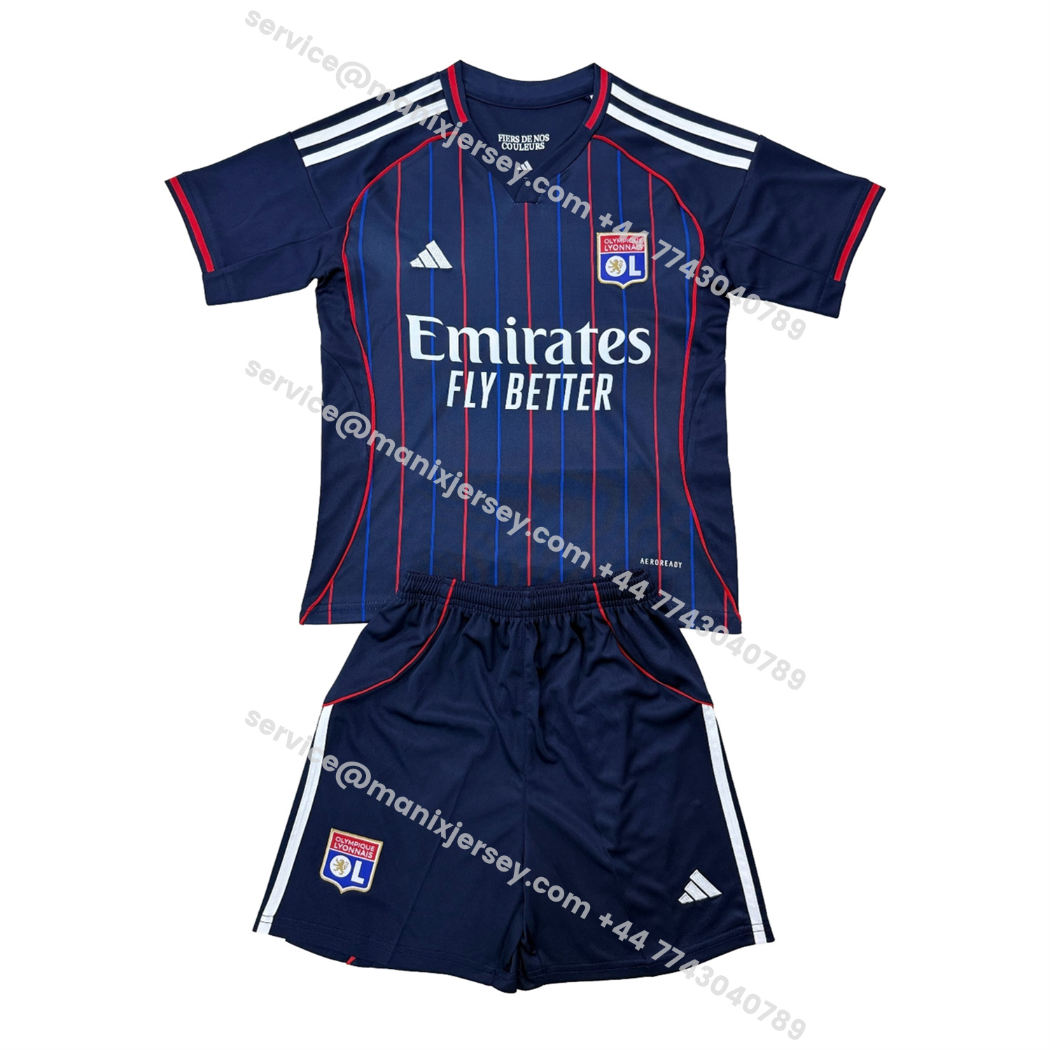 ManixJersey.com | Lyon 25-26 Away Men's Adult Jersey Set - Fans Version -Customize Name, Number and Patch | Worldwide Shipping