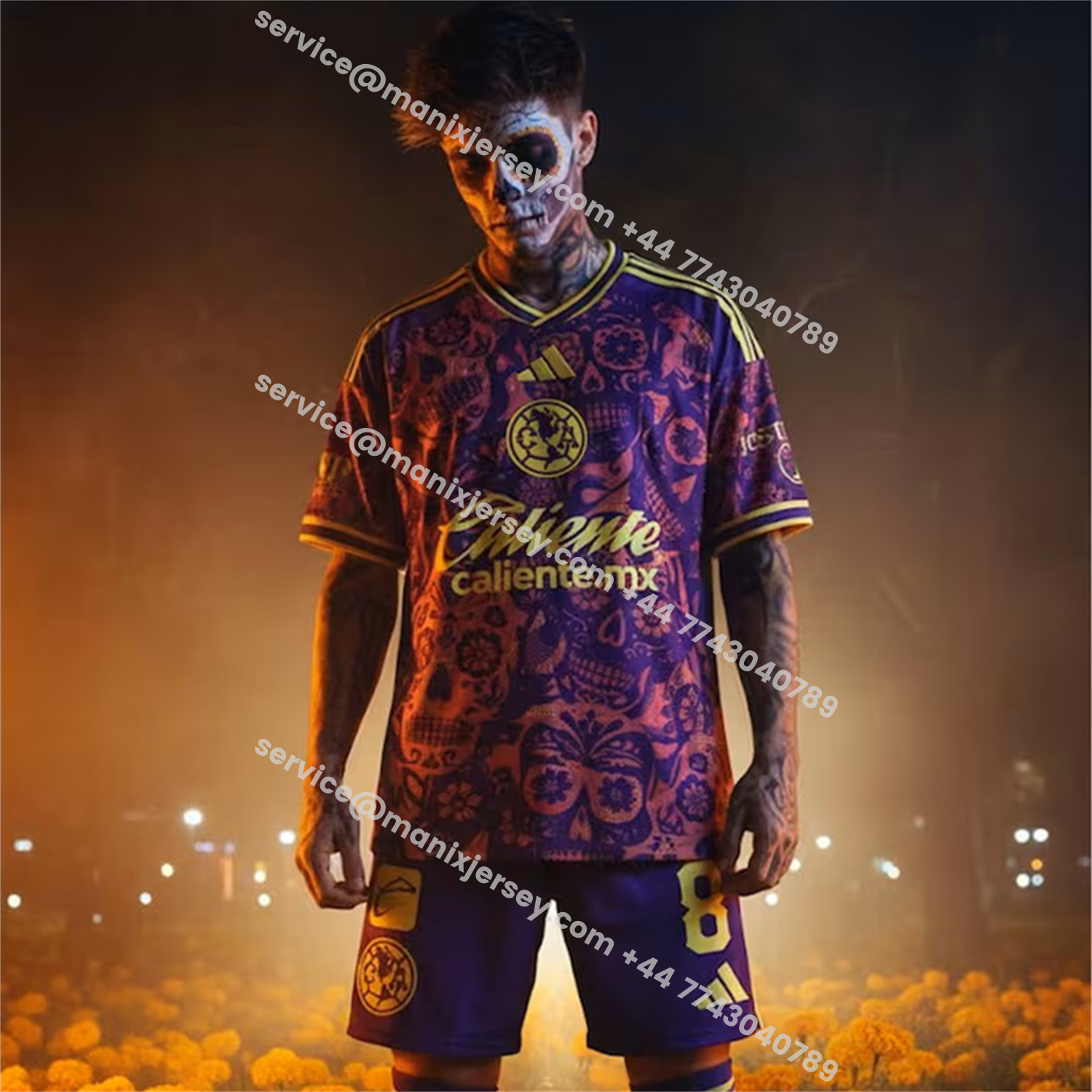 ManixJersey.com | Club América 25-26 Día de Muertos Purple Jersey - Fans Version -Customize Name, Number and Patch | Worldwide Shipping
