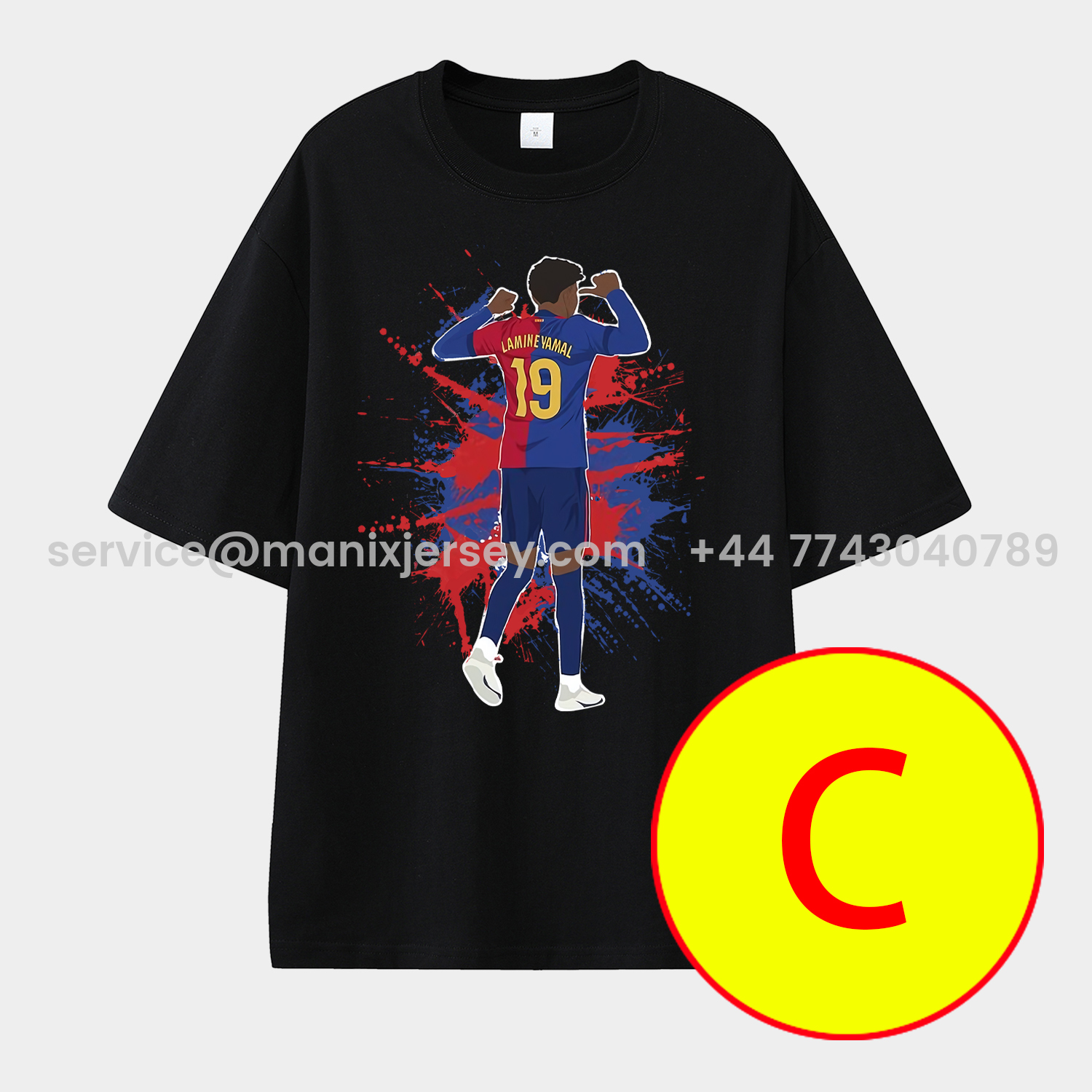 ManixJersey.com | LAMINE YAMAL - Barcelona No. 10 Legend Continues 2025 Unisex Pure Cotton T-shirt -Customize Name, Number and Patch | Worldwide Shipping