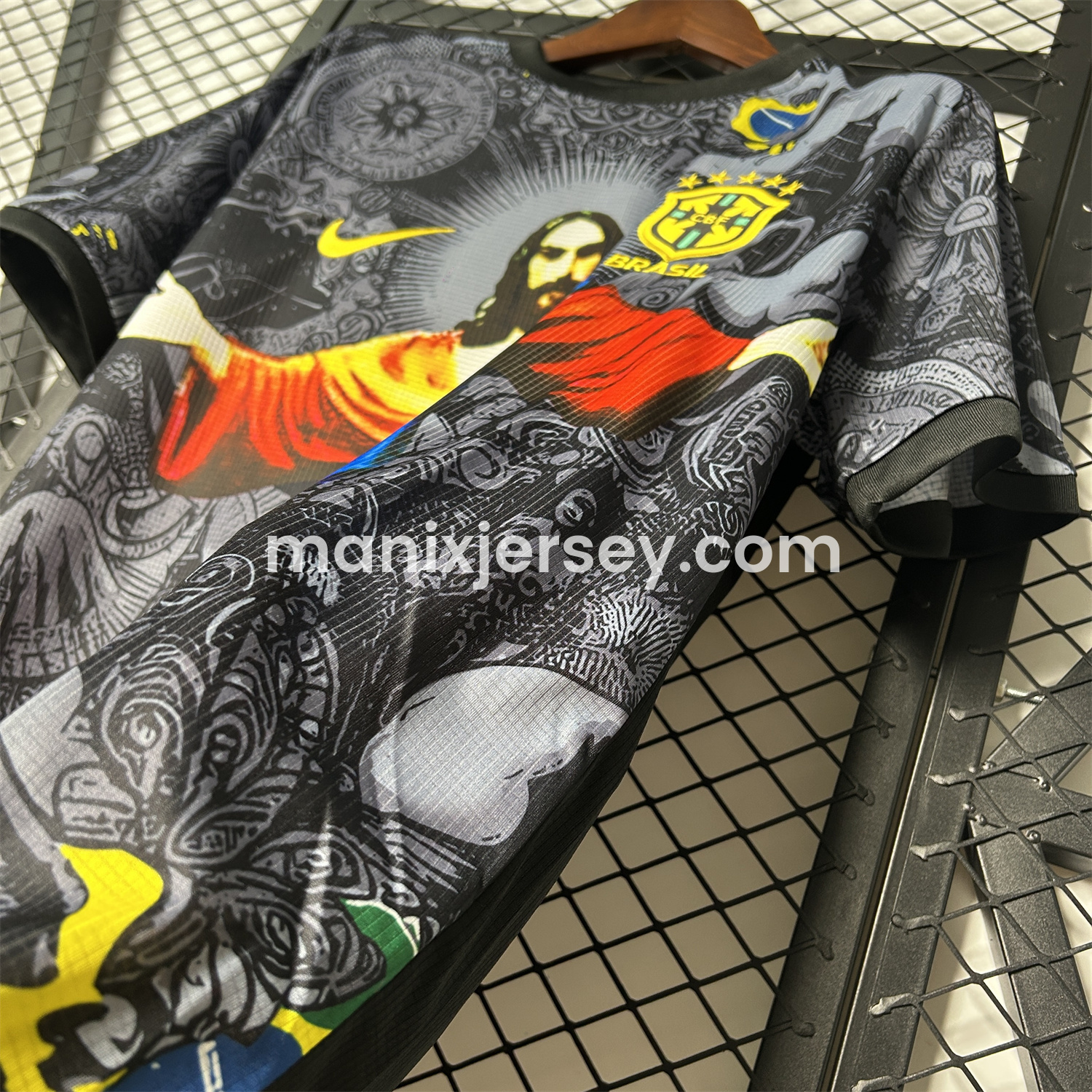 ManixJersey.com | Brazil 25-26 Colorful Jesus Statue Special Jersey - Fans Version -Customize Name, Number and Patch | Worldwide Shipping