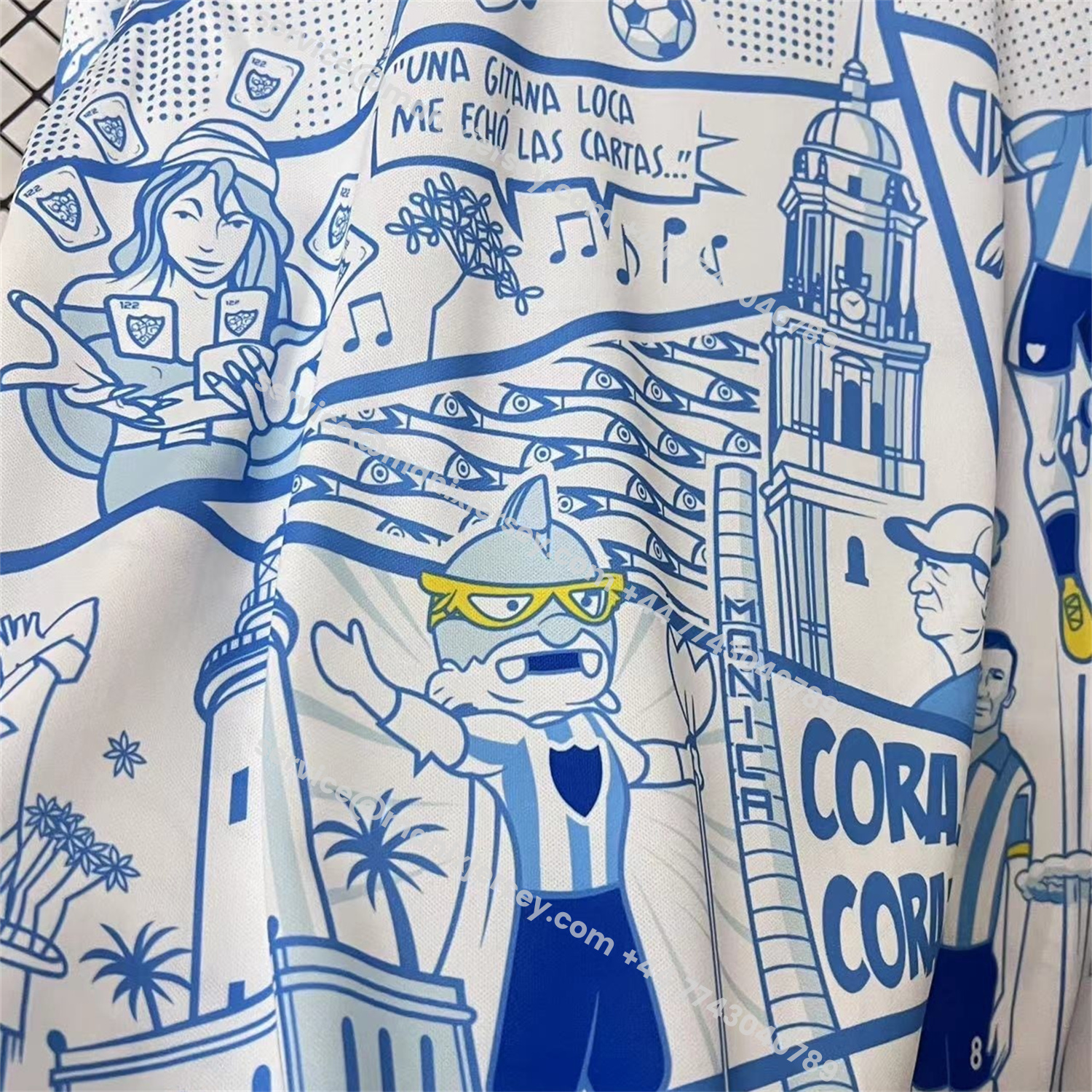 ManixJersey.com | Malaga 25-26 Blue Graffiti Special Edition Jersey - Fans Version -Customize Name, Number and Patch | Worldwide Shipping