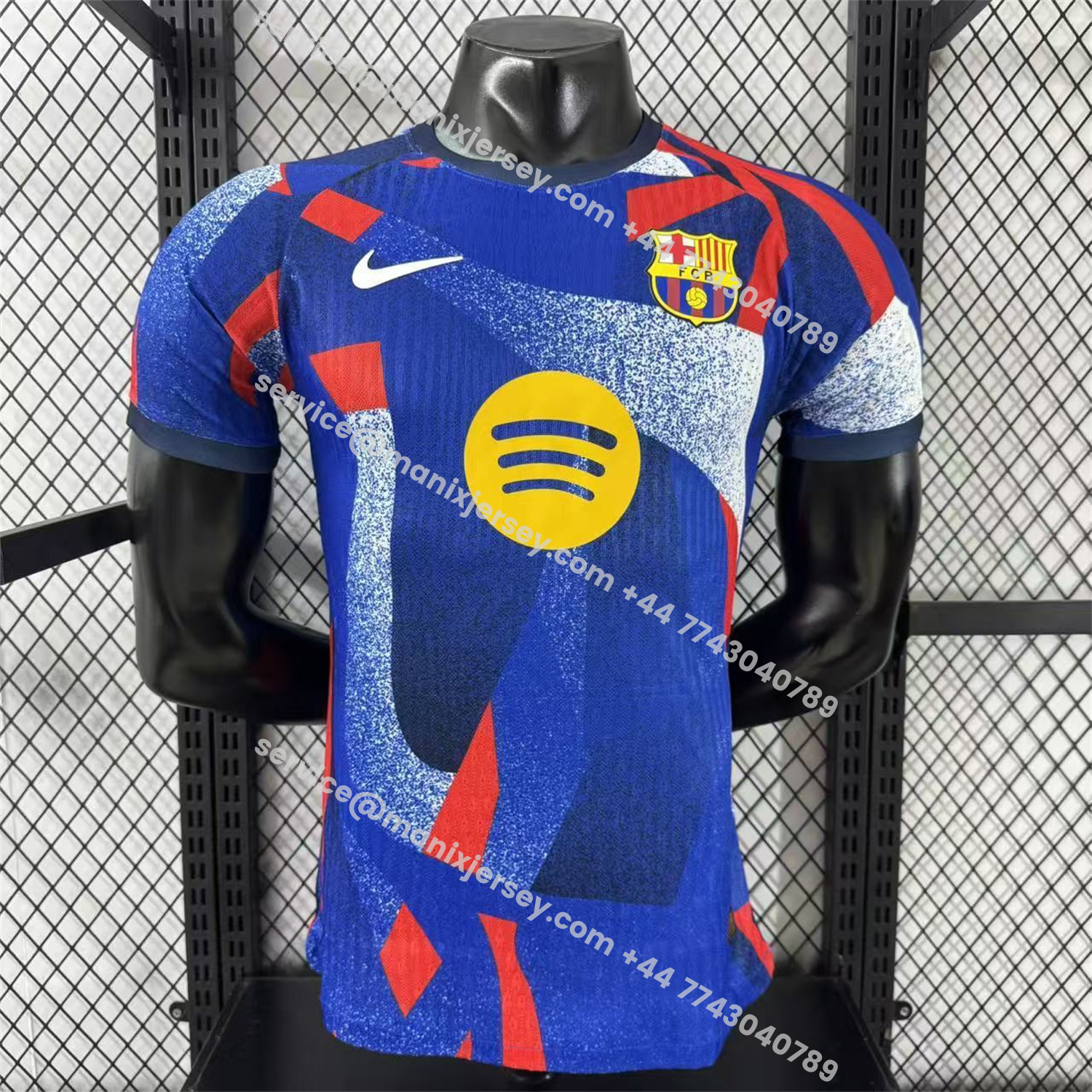 ManixJersey.com | Barcelona 25-26 Blue And Red Pre-Match Jersey - Player Version -Customize Name, Number and Patch | Worldwide Shipping