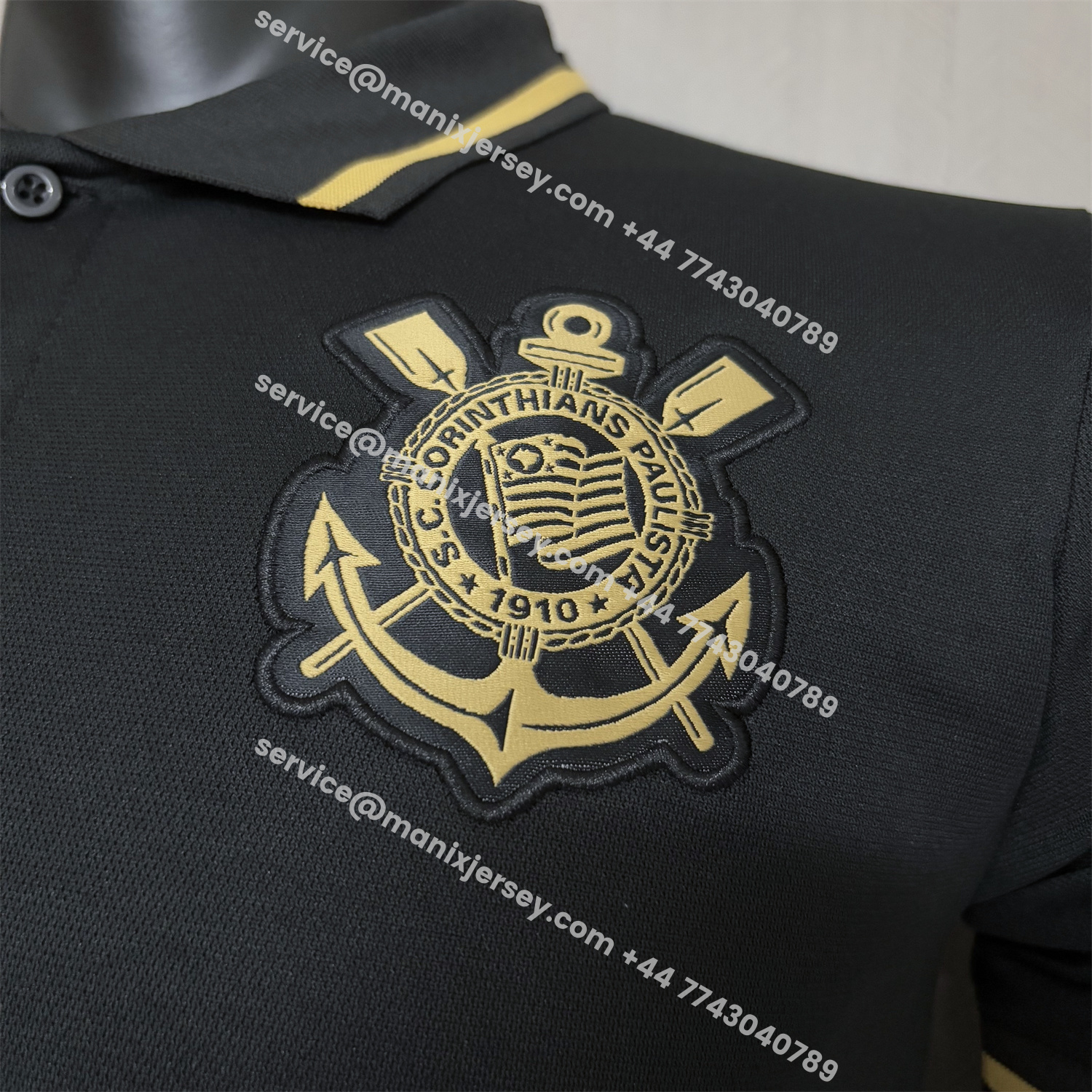 ManixJersey.com | Corinthians 25-26 Black Gold Special Jersey - Player Version -Customize Name, Number and Patch | Worldwide Shipping