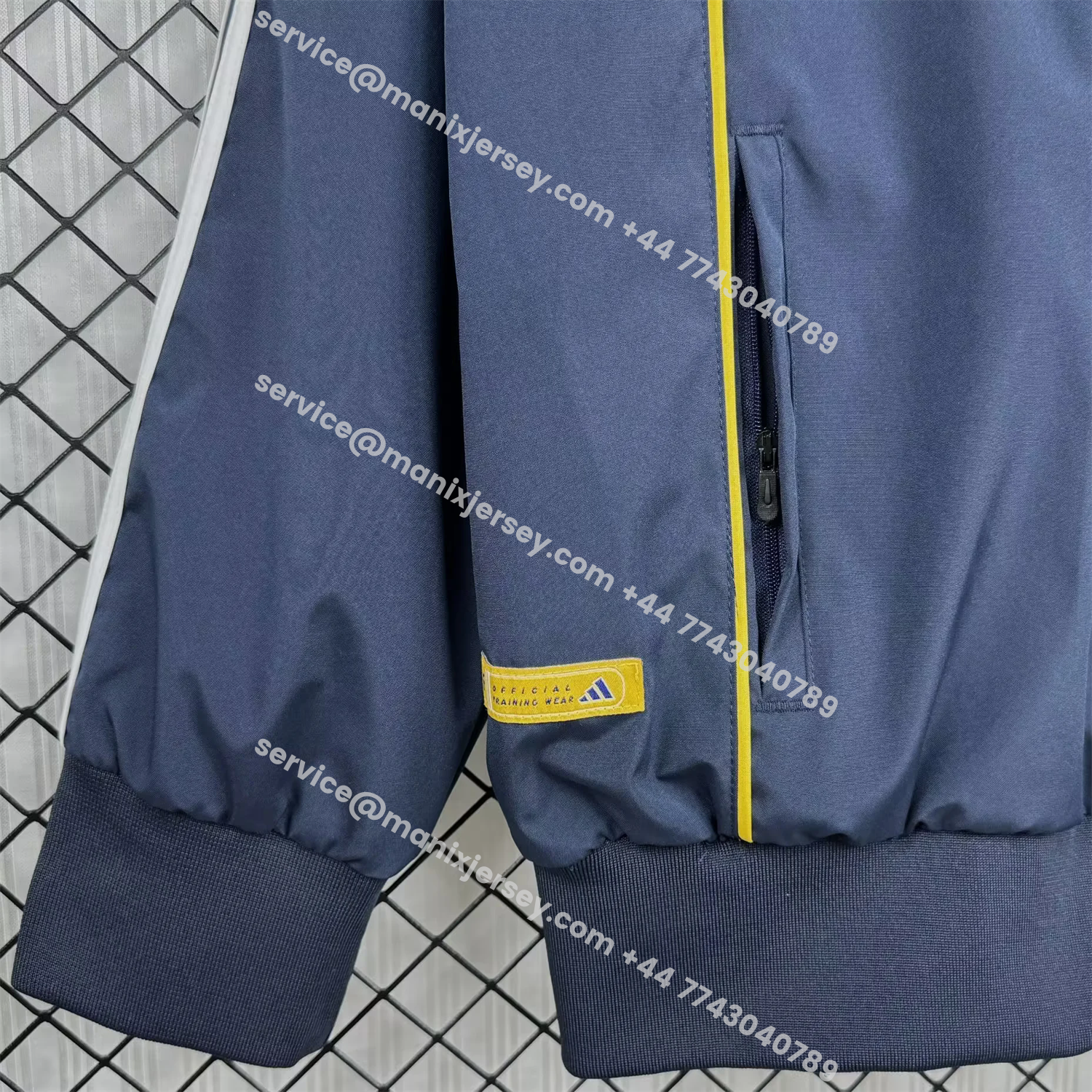 ManixJersey.com | Retro Real Madrid 1998-99 Third Windbreaker Jacket - Blue -Customize Name, Number and Patch | Worldwide Shipping