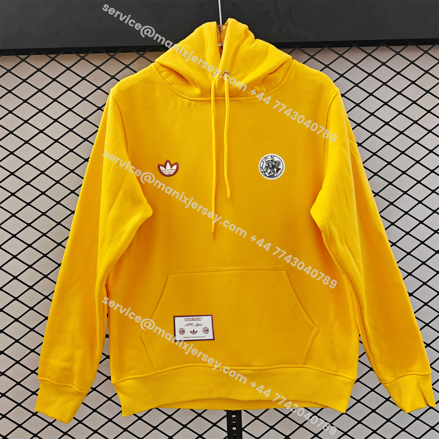 ManixJersey.com | Ajax 25-26 Originals Terrace Icon Unisex Pullover Hoodie -Customize Name, Number and Patch | Worldwide Shipping