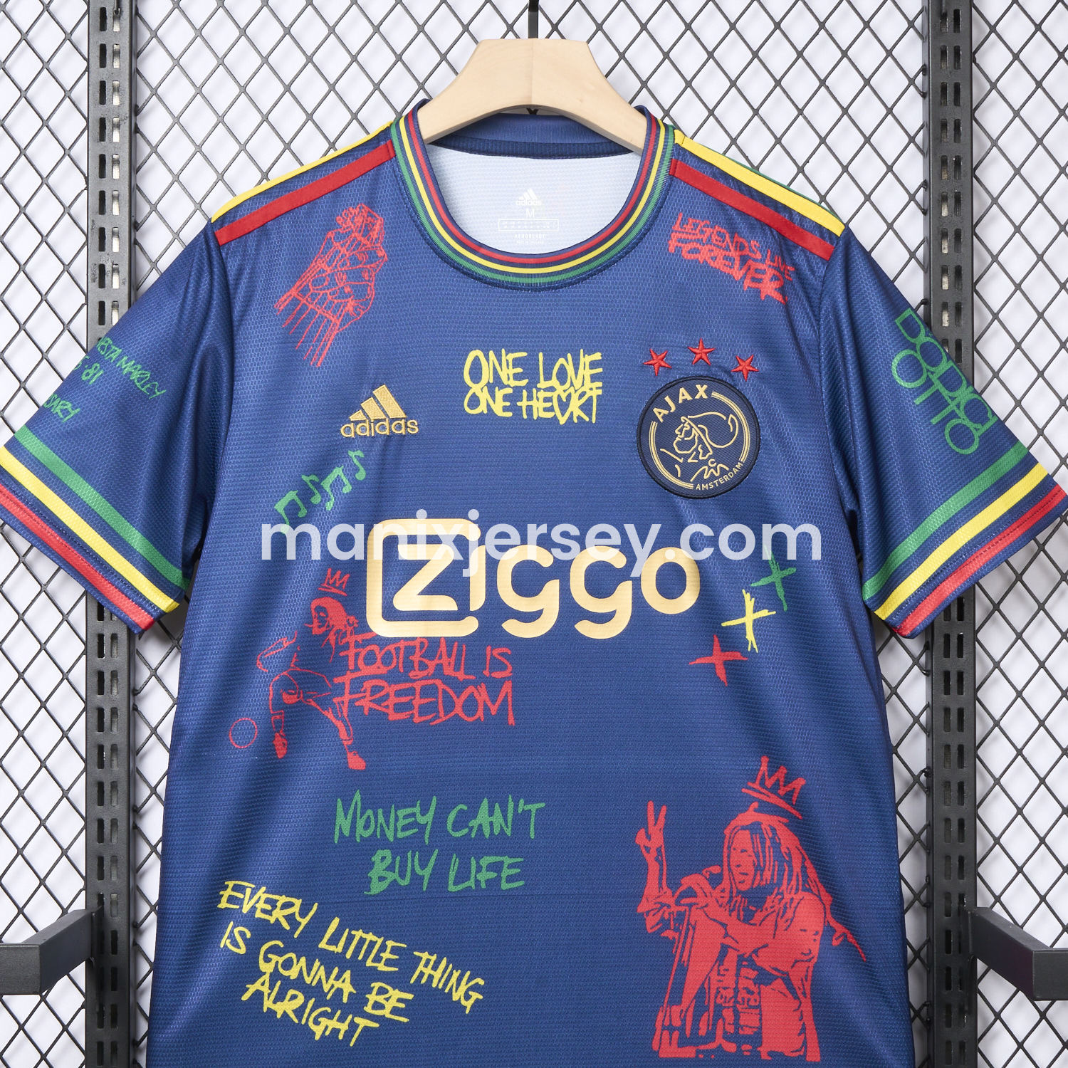 ManixJersey.com | Ajax x B-O-B Marly 2025-26 40th Blue Special Edition Jersey - Fans Version -Customize Name, Number and Patch | Worldwide Shipping