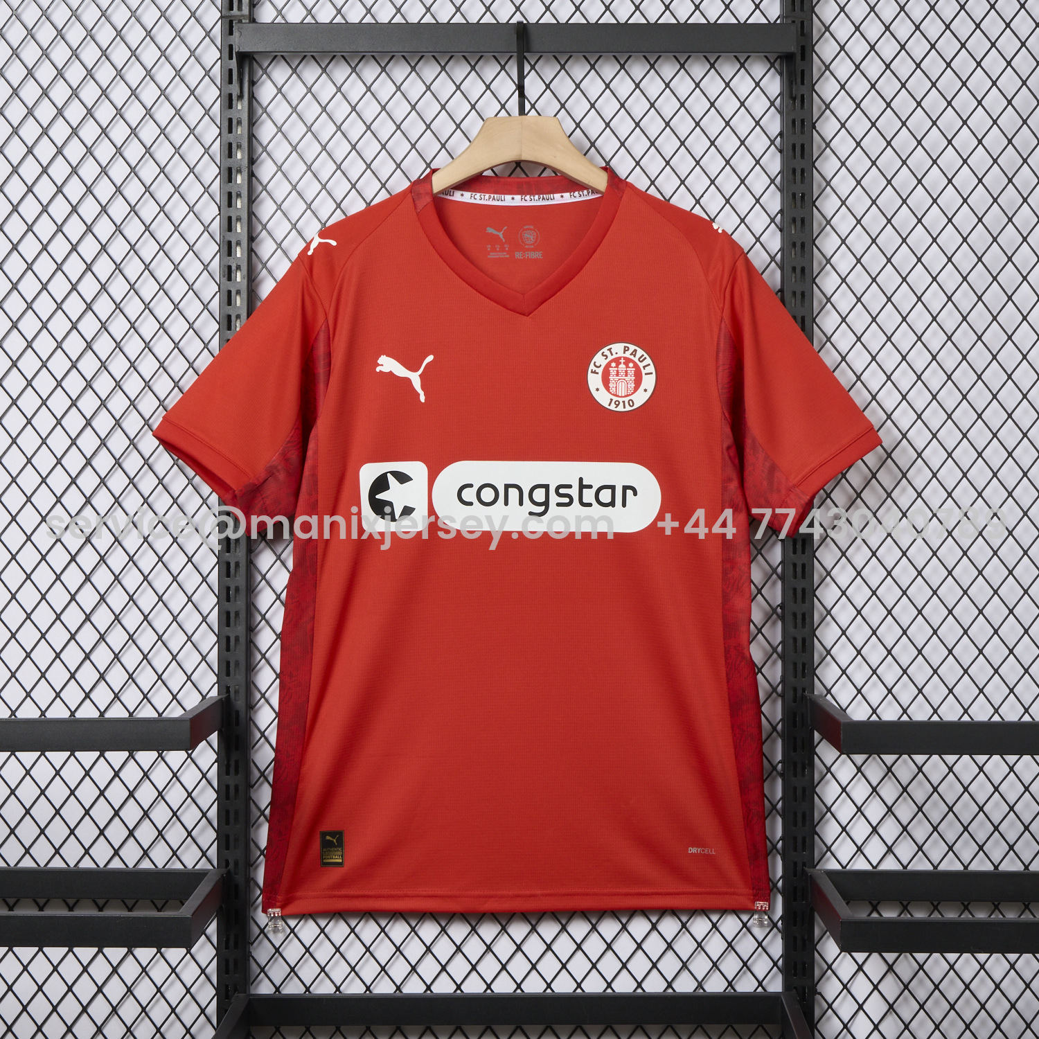 ManixJersey.com | St. Pauli 25-26 Fourth Red Jersey - Fans Version -Customize Name, Number and Patch | Worldwide Shipping