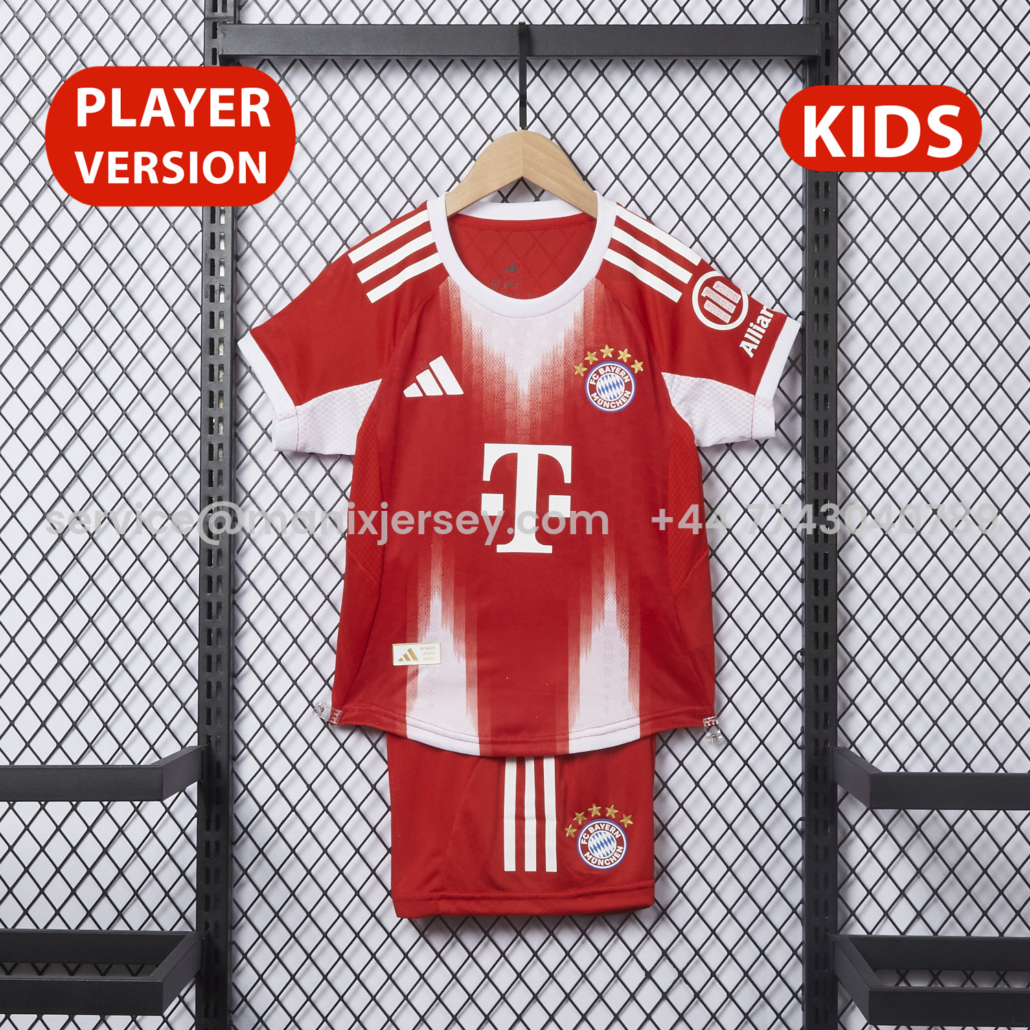 ManixJersey.com | Bayern Munich 25-26 Home Kids Kit - Player Version -Customize Name, Number and Patch | Worldwide Shipping