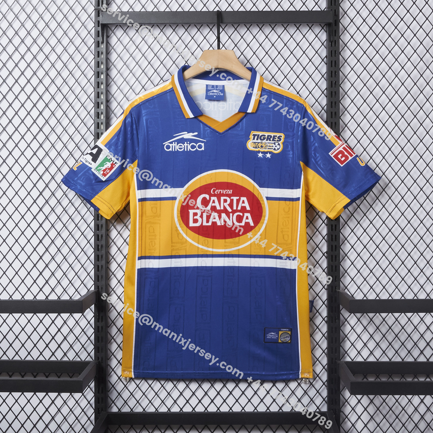 ManixJersey.com | Retro Tigres UANL 1999-00 Away Jersey -Customize Name, Number and Patch | Worldwide Shipping