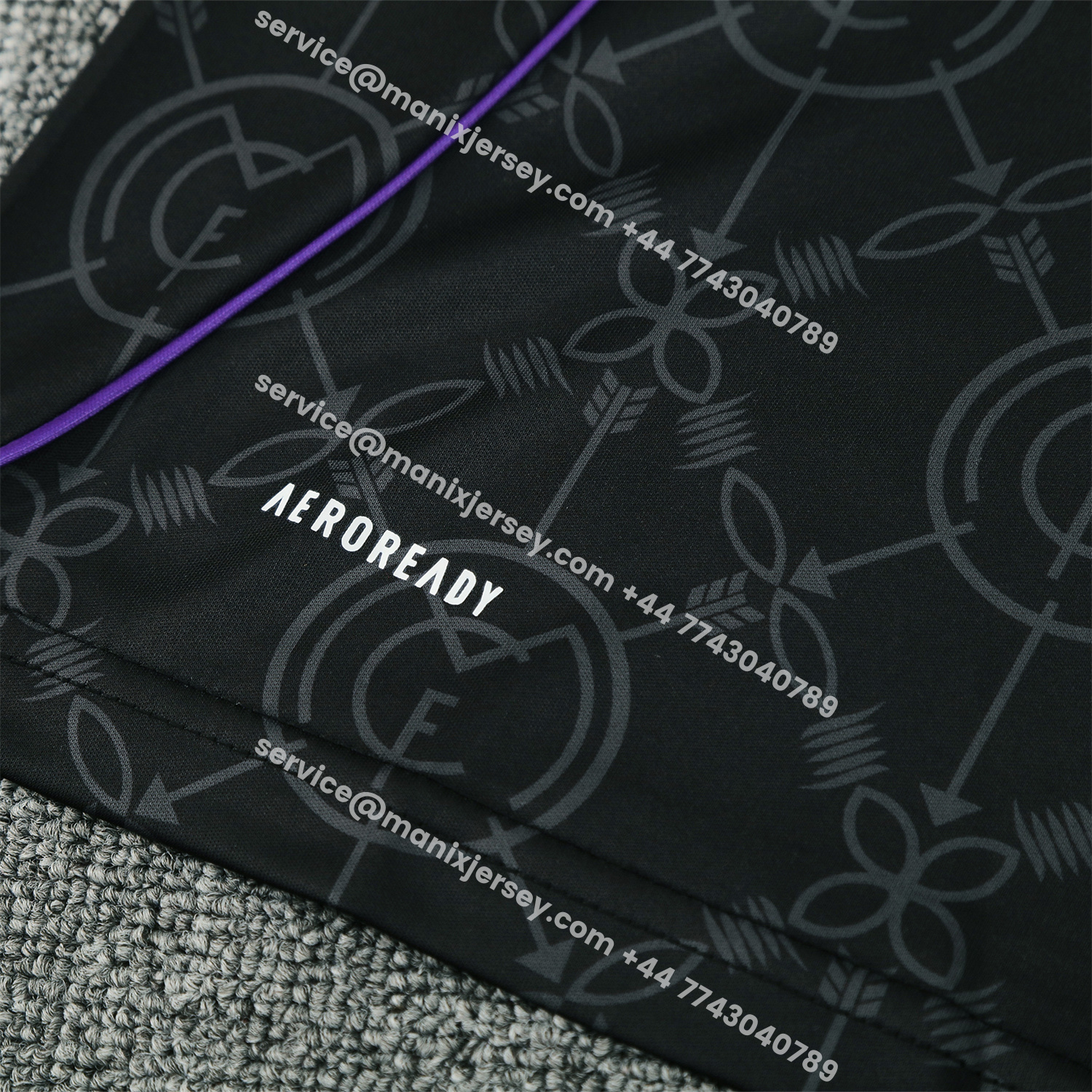 ManixJersey.com | Real Madrid 25-26 Vest Training Set - Blue Edge Black Vest & Black Shorts -Customize Name, Number and Patch | Worldwide Shipping